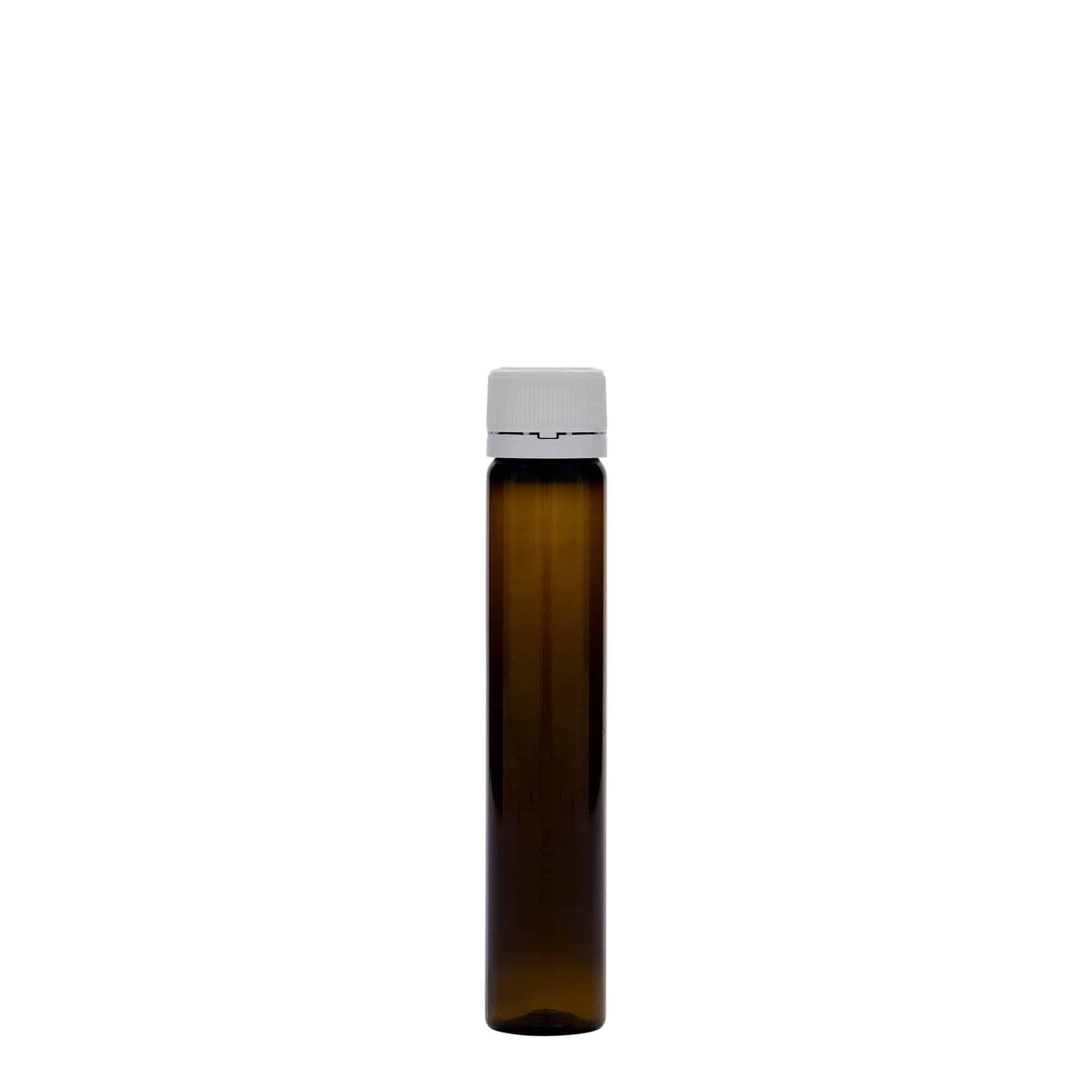 25 ml tubë PET, plastikë, kafe, hapje: kapak me vidë