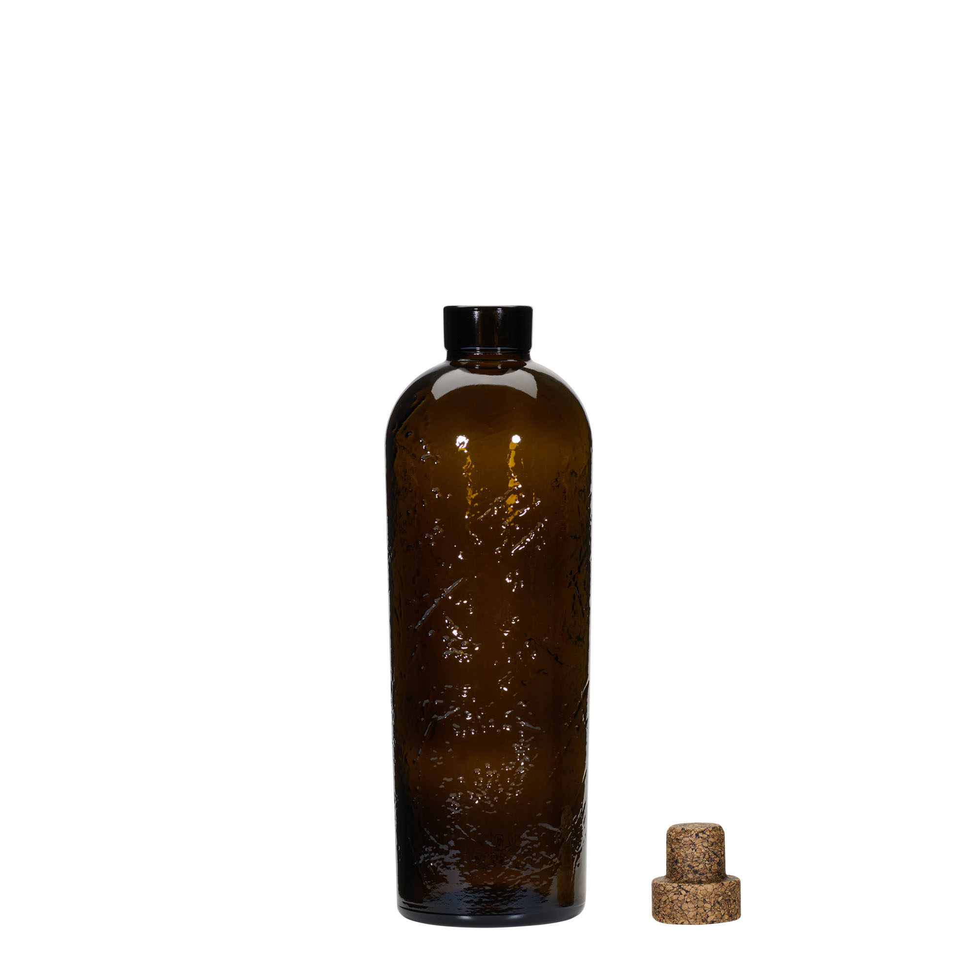 700 ml shishe qelqi e punuar me dorë 'Natyrale', kafe, gojë: kork 700 ml shishe qelqi e punuar me dorë 'Natyrale', kafe, gojë: kork