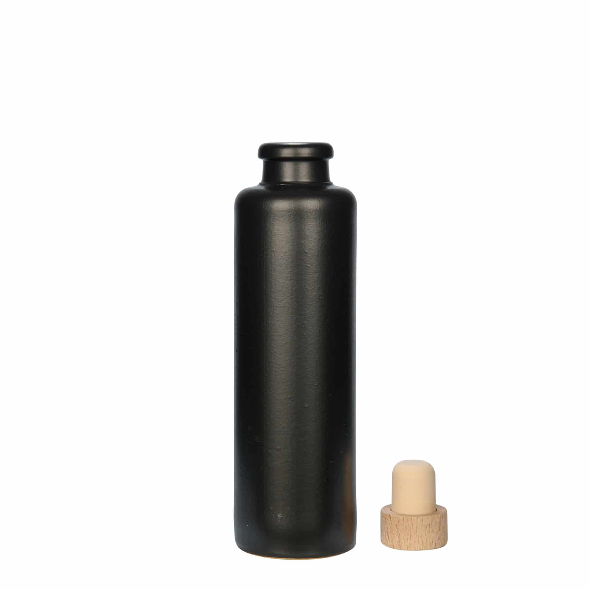 200 ml krua me ton, qeramikë, e zezë, gojë: kork