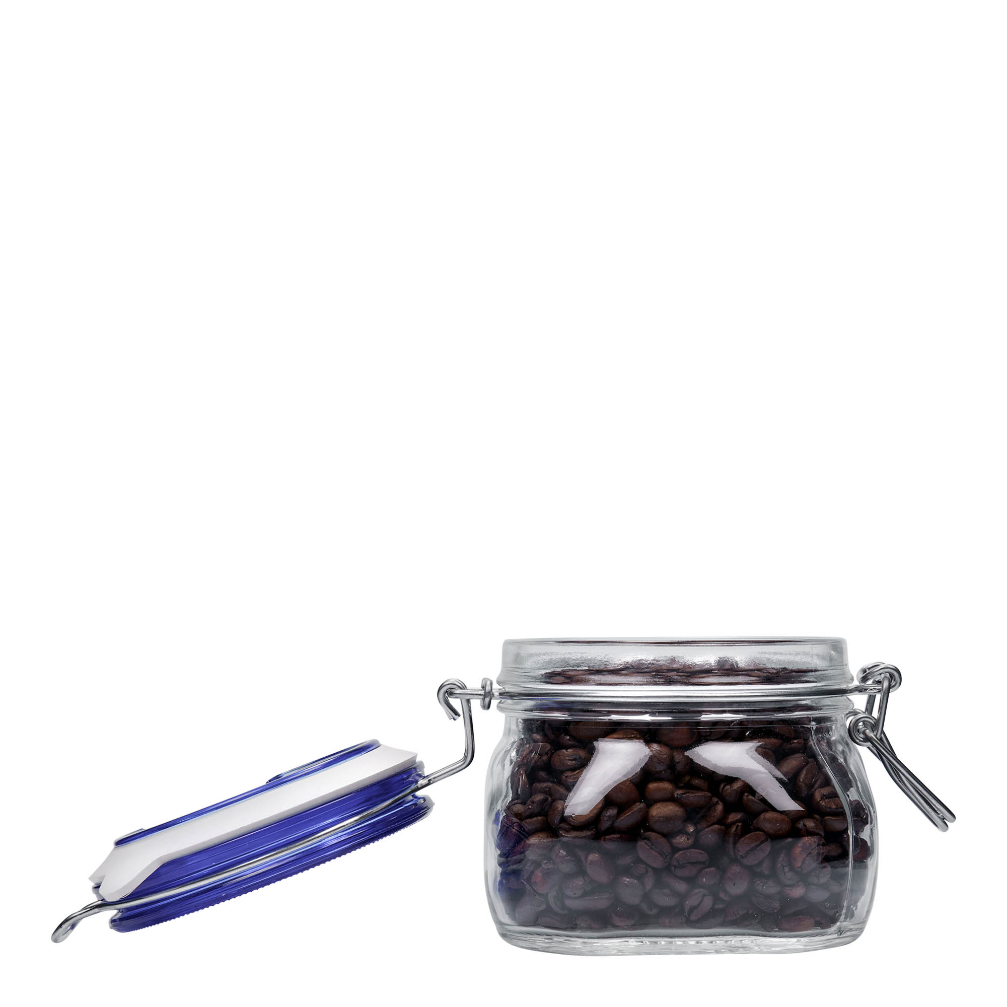 500 ml kavanoz me kapak me tel 'Fido' me kapak blu, katror, hapje: kapak me tel 500 ml kavanoz me kapak me tel 'Fido' me kapak blu, katror, hapje: kapak me tel