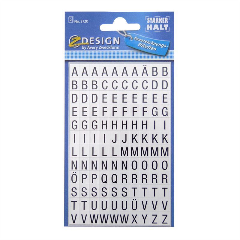 Zweckform Sticker 'Alfabet', plastik, i zi Zweckform Sticker 'Alfabet', plastik, i zi