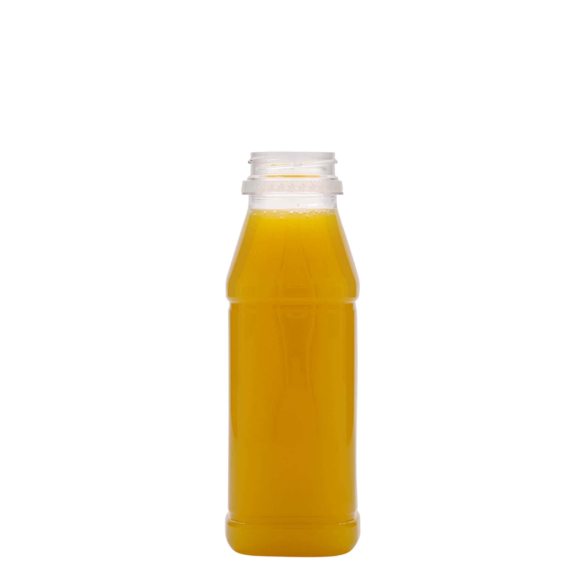 Shishe PET 330 ml 'Milk and Juice Carré', katrore, prej plastike, hapje: 38 mm