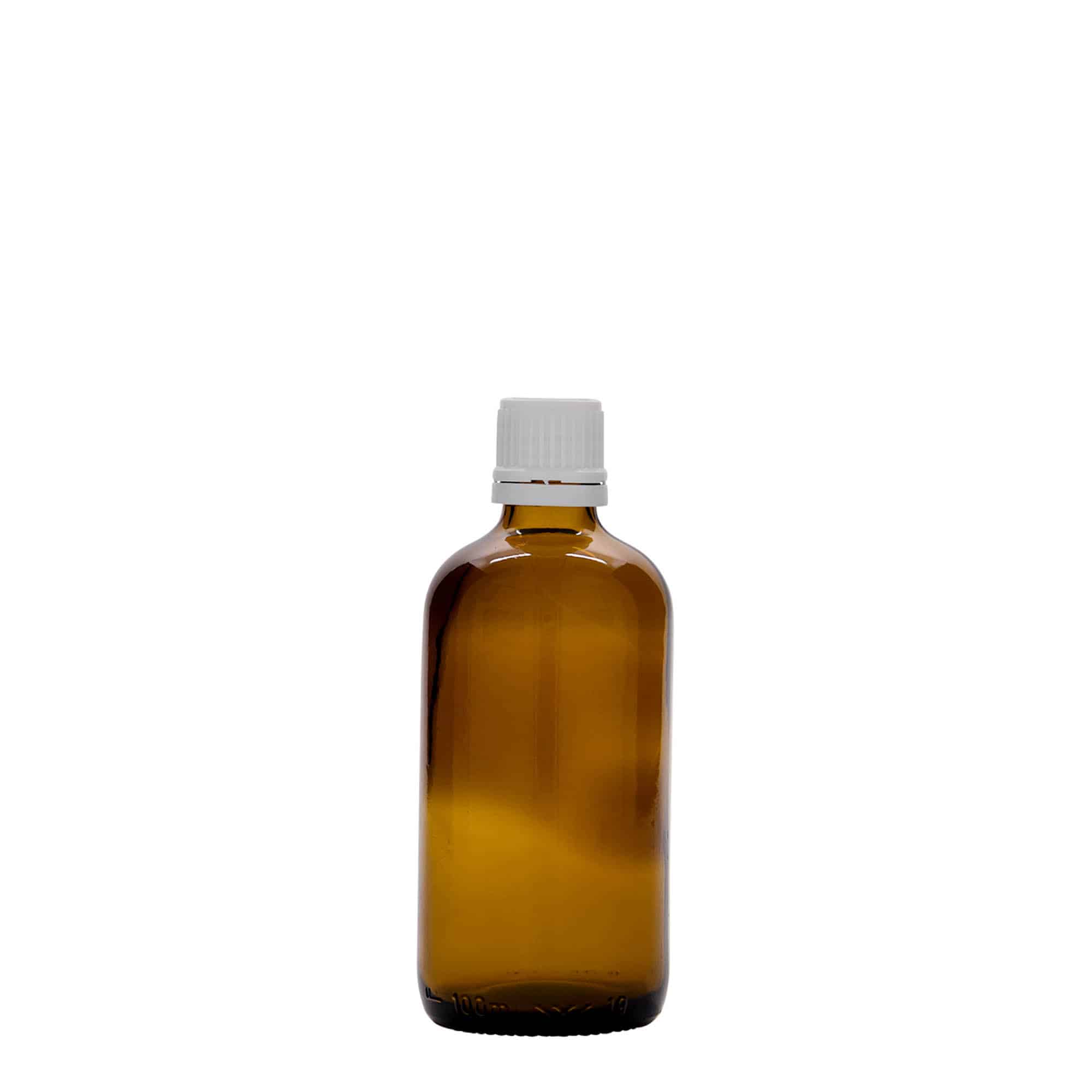 100 ml shishe mjekësore, qelq, kafe, gojë: DIN 18