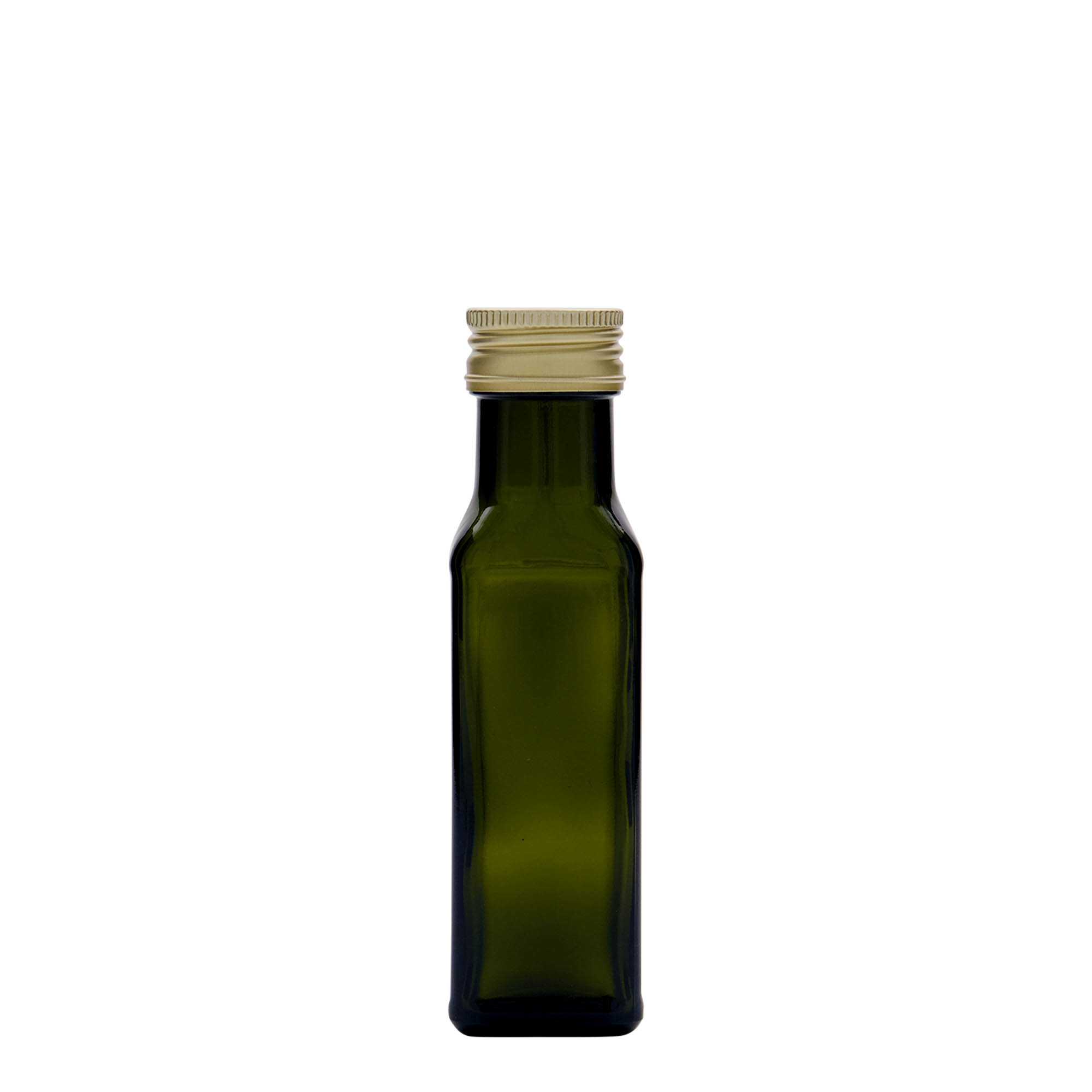 Shishe qelqi 100 ml 'Marasca', katrore, jeshile antike, gojë: PP 31,5 Shishe qelqi 100 ml 'Marasca', katrore, jeshile antike, gojë: PP 31,5