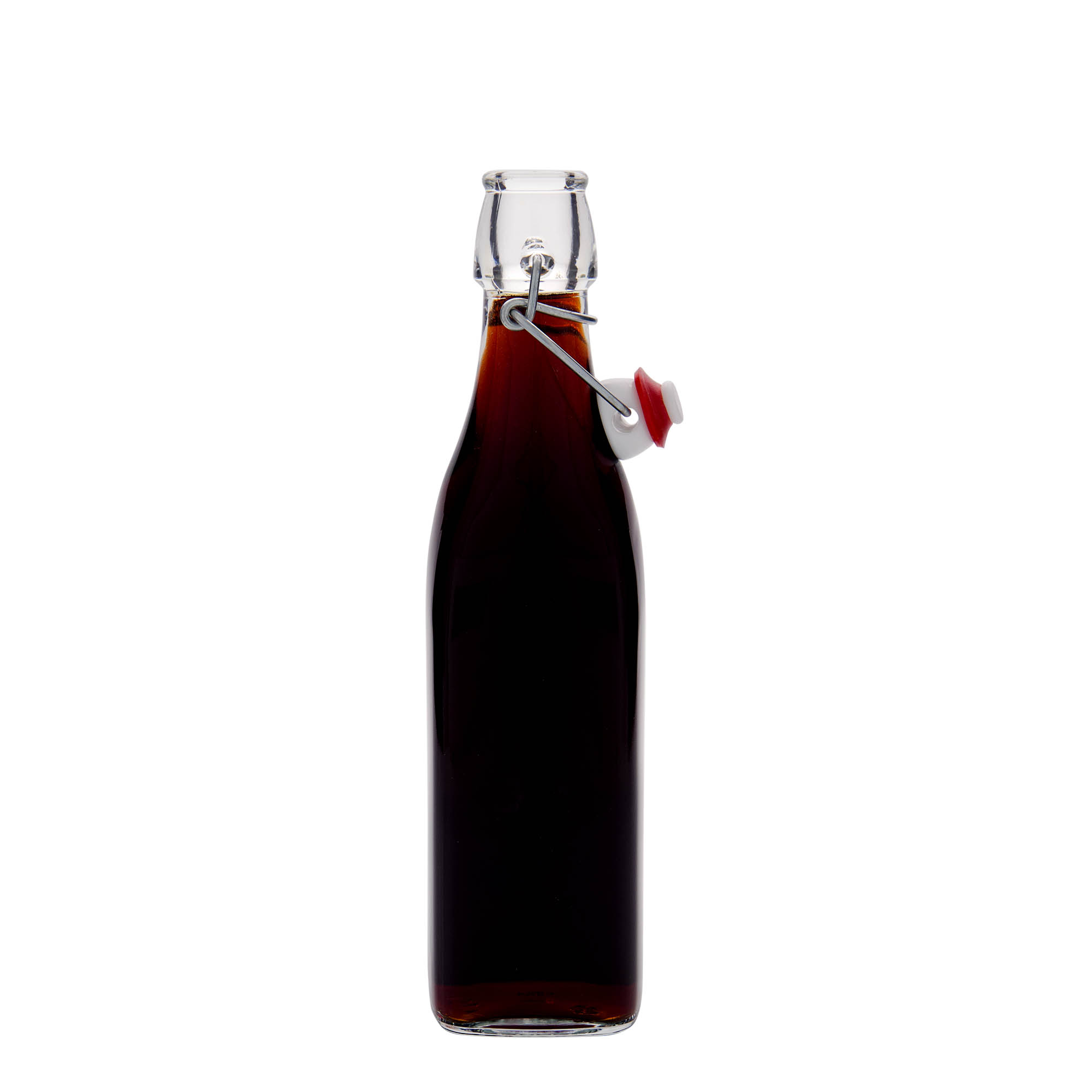 Shishe qelqi 500 ml 'Swing, katrore, hapje: kapje me kapak pranga Shishe qelqi 500 ml 'Swing, katrore, hapje: kapje me kapak pranga