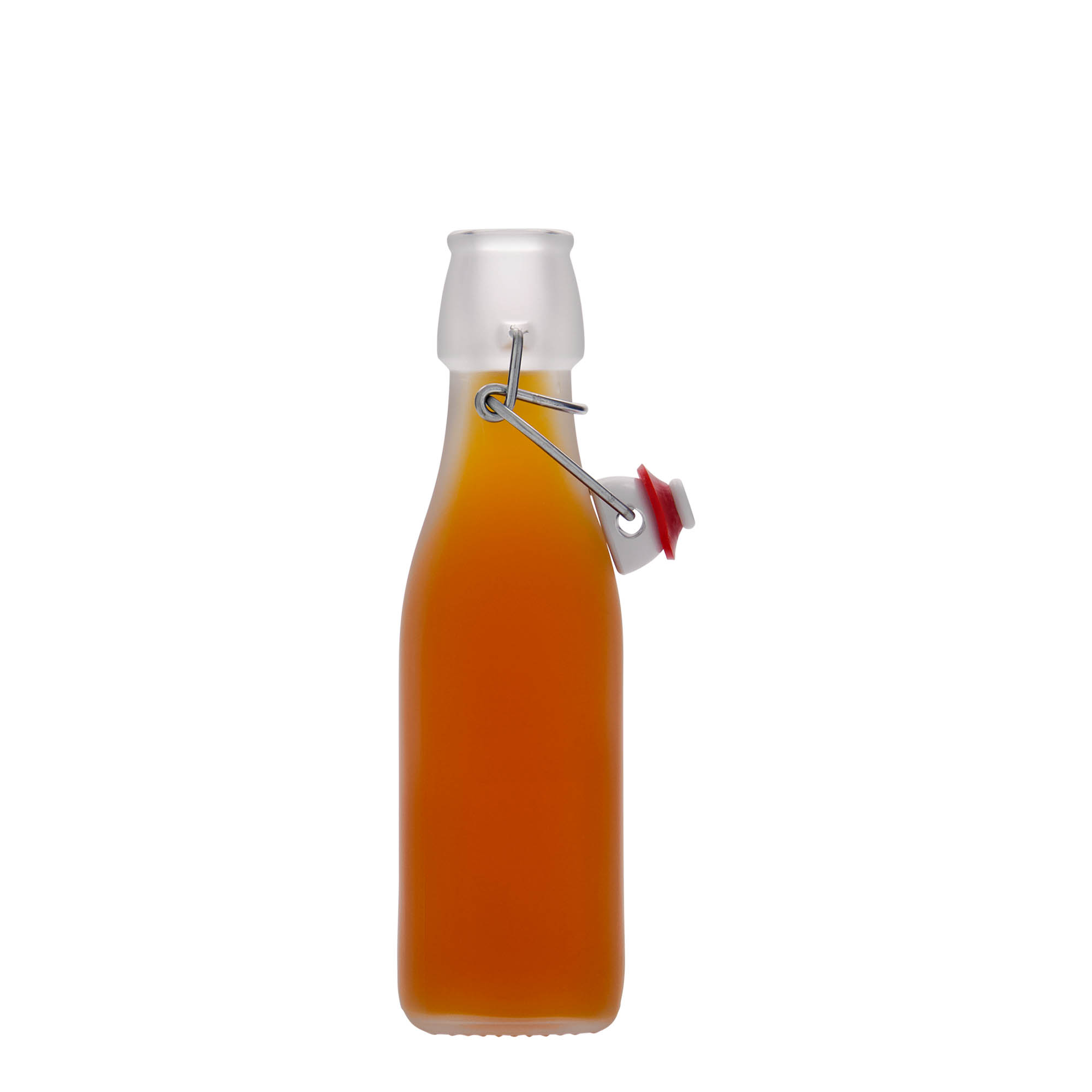 250 ml shishe qelqi 'Swing, katrore, e bardhë, hapje: mbyllje me kapëse 250 ml shishe qelqi 'Swing, katrore, e bardhë, hapje: mbyllje me kapëse