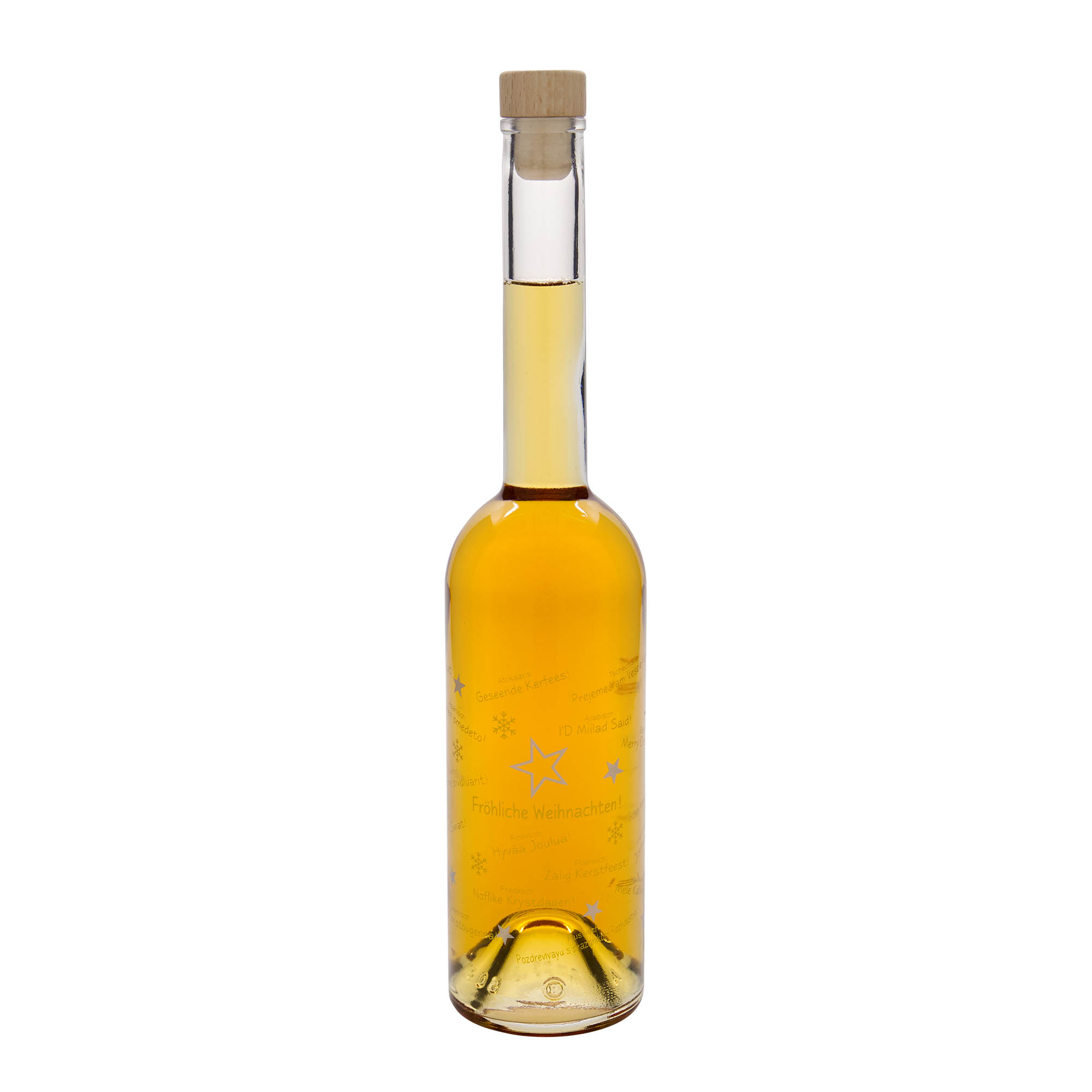 Shishe qelqi 500 ml 'Opera', motiv: Krishtlindjet në botë, hapja: kork