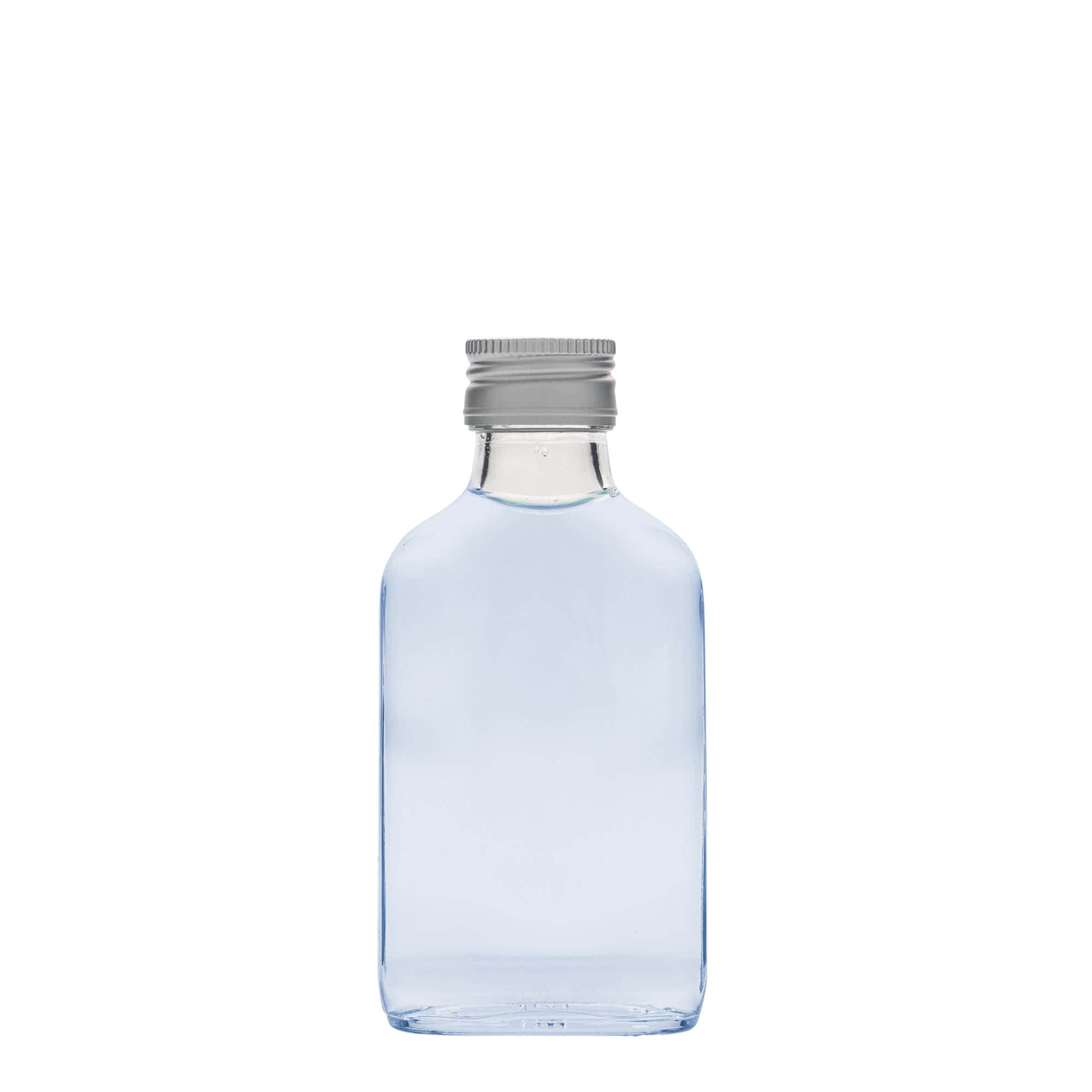 Shishe dore 100 ml, drejtkëndëshe, xham, gojë: PP 28