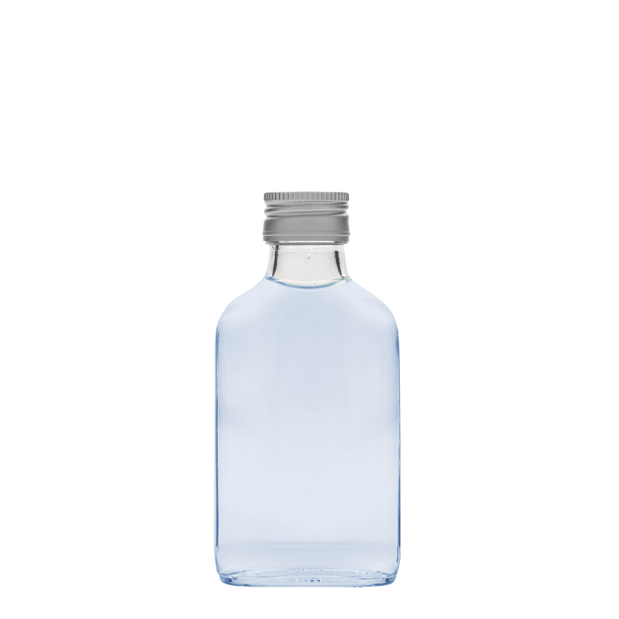 Shishe dore 100 ml, drejtkëndëshe, xham, gojë: PP 28