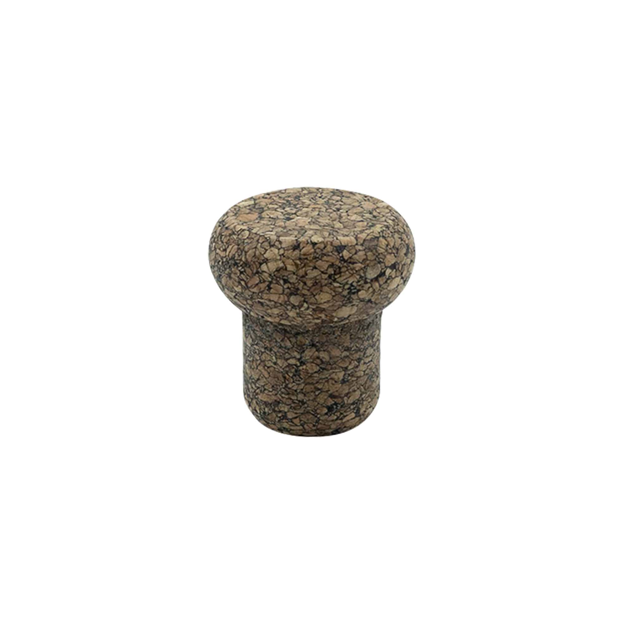 Kapak me dorezë 'Barrel' 22,5 mm, Corkcoal, për gojëzën: Kork
