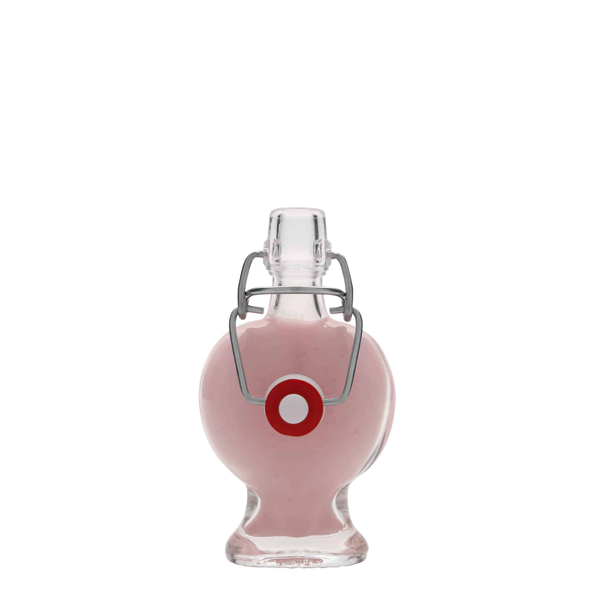 Shishe qelqi 40 ml 'Zemër', Hapur: Mbyllje me kapëse Shishe qelqi 40 ml 'Zemër', Hapur: Mbyllje me kapëse