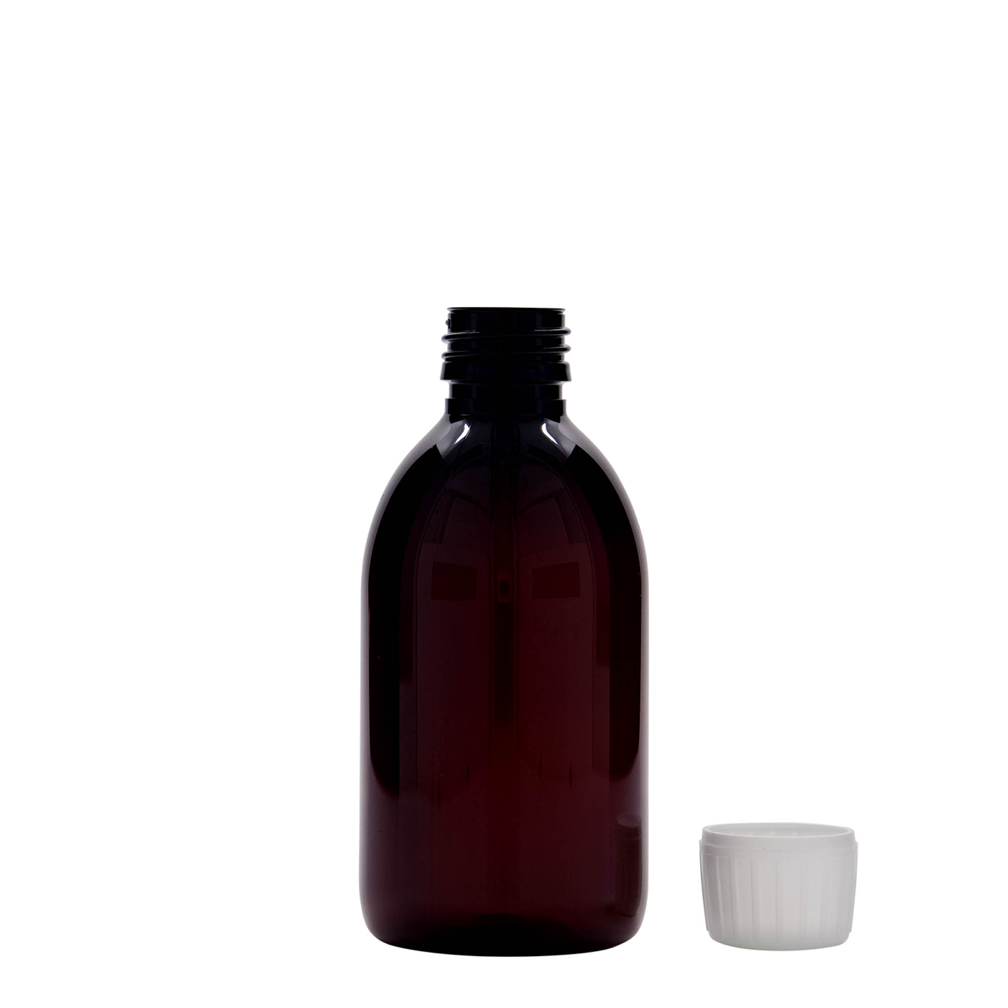250 ml shishe mjekësore PET, kafe, plastikë, gojëz: PP 28 250 ml shishe mjekësore PET, kafe, plastikë, gojëz: PP 28