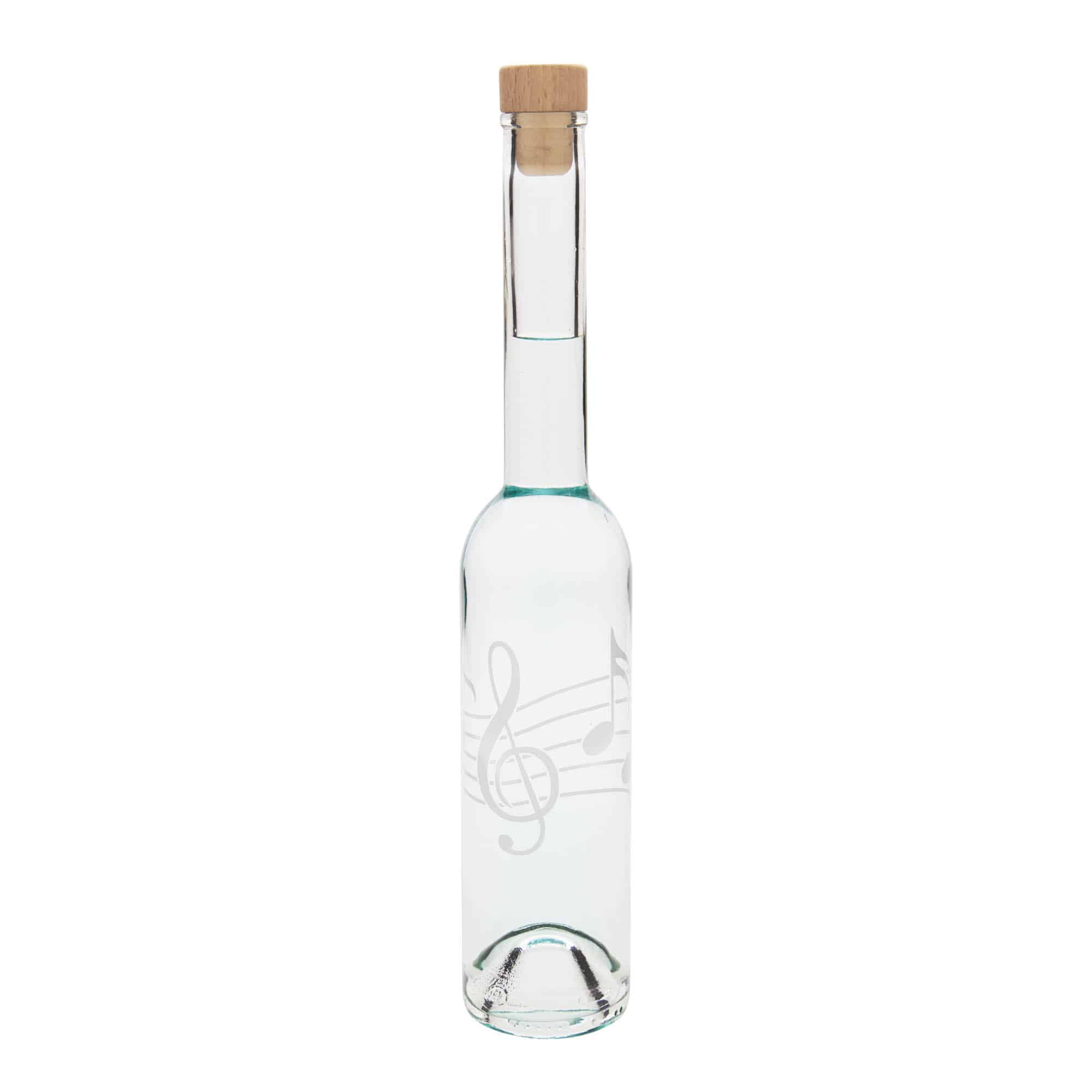 Shishe qelqi 350 ml 'Opera', motiv: Nota muzikore, gojë: Kork