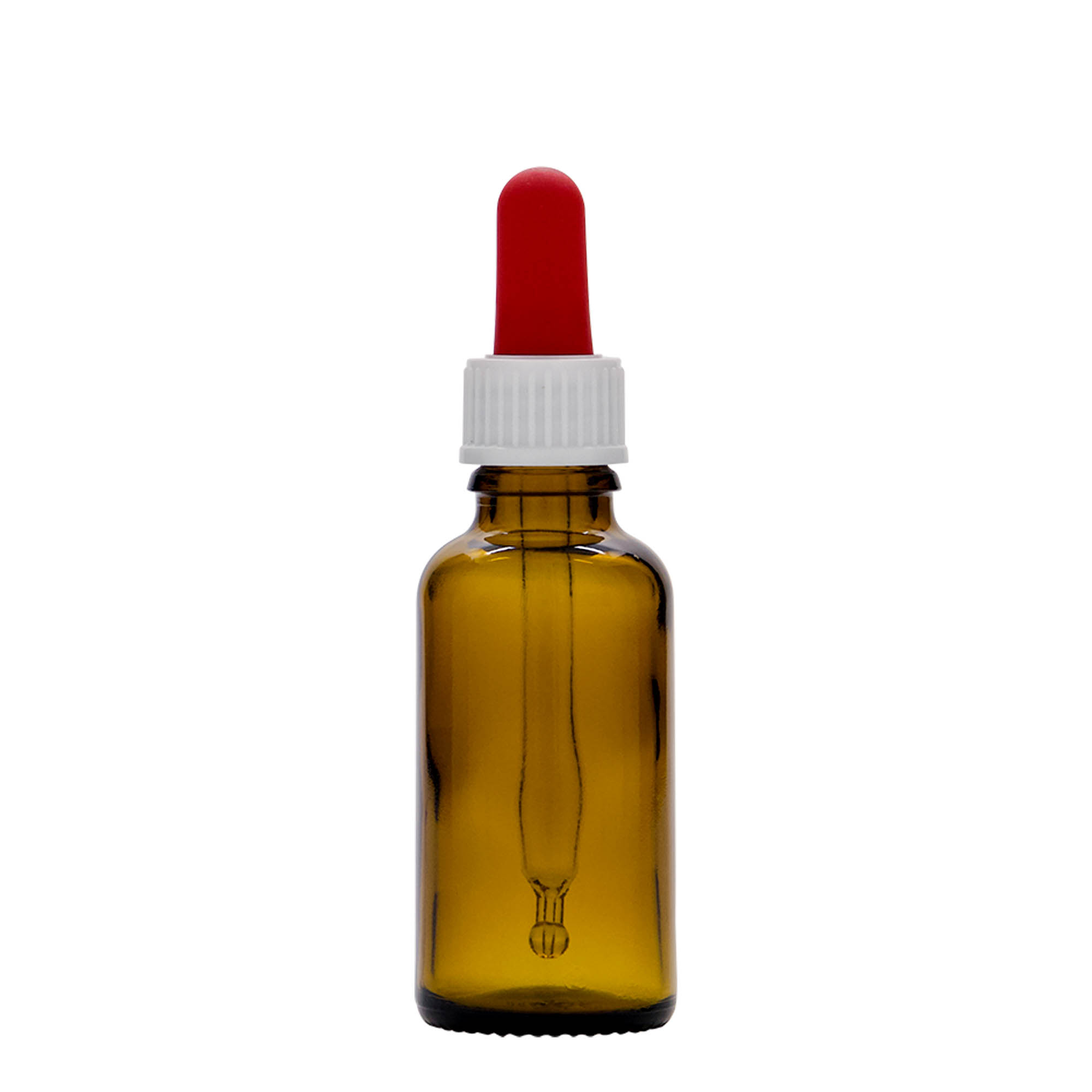 30 ml shishe me pipetë, mjekësore, xham, kafe, gojëzimi: DIN 18