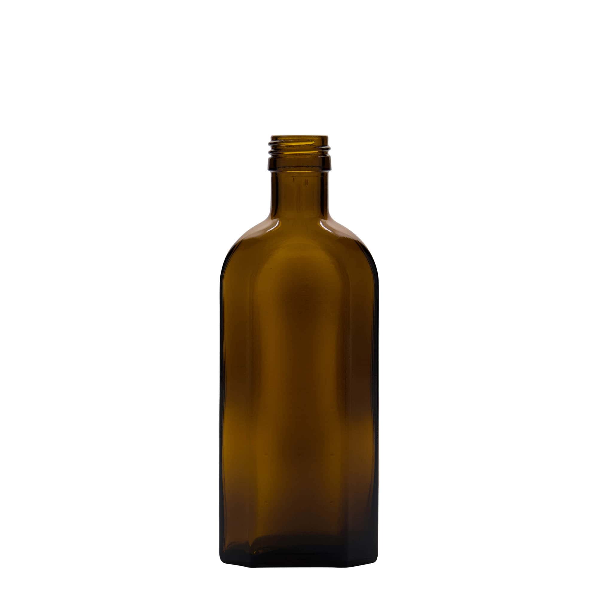 250 ml shishe mjekësore Meplat, ovale, qelq, kafe, hapja: PP 28