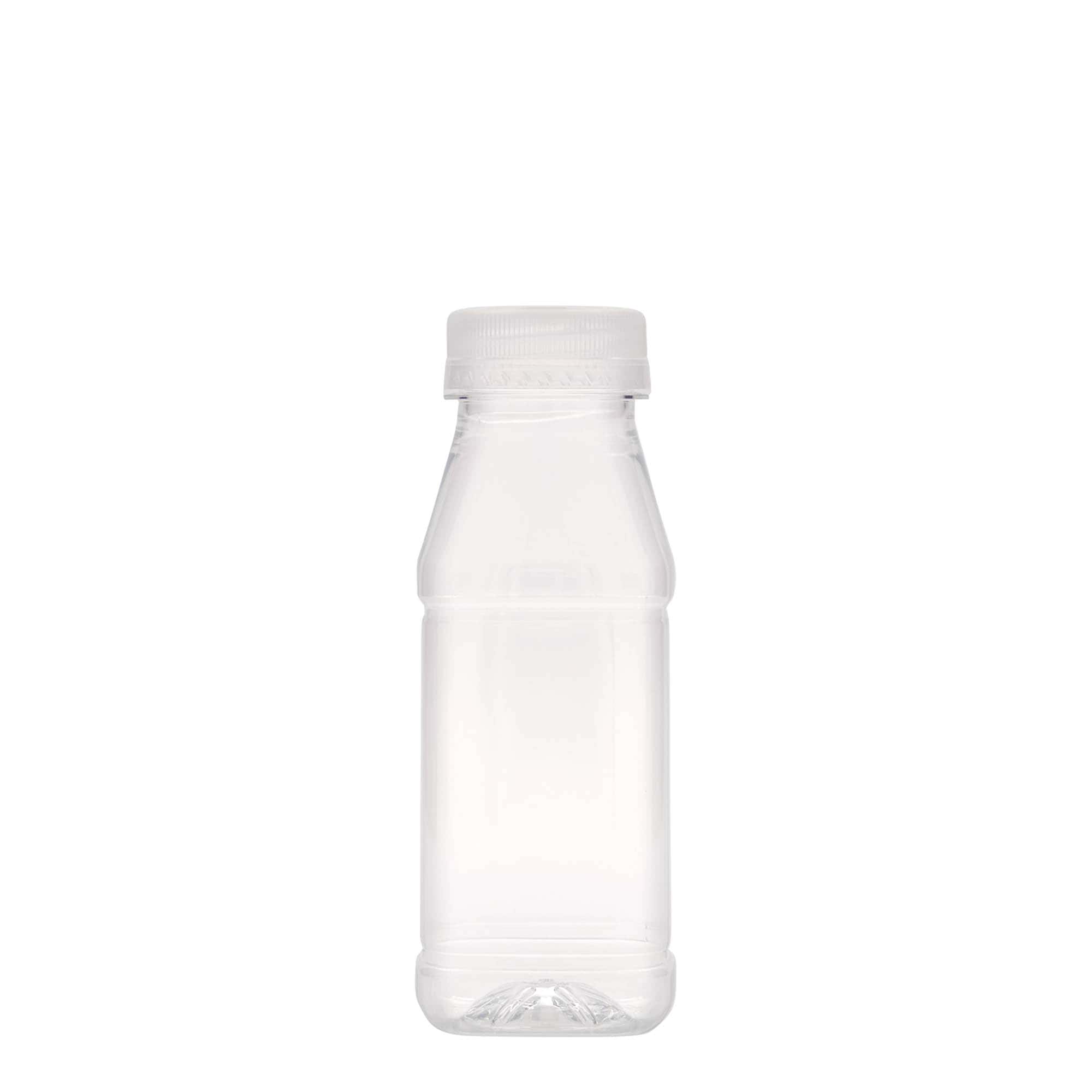 Shishe PET 250 ml 'Milk and Juice Carré', katrore, plastikë, hapje: 38 mm