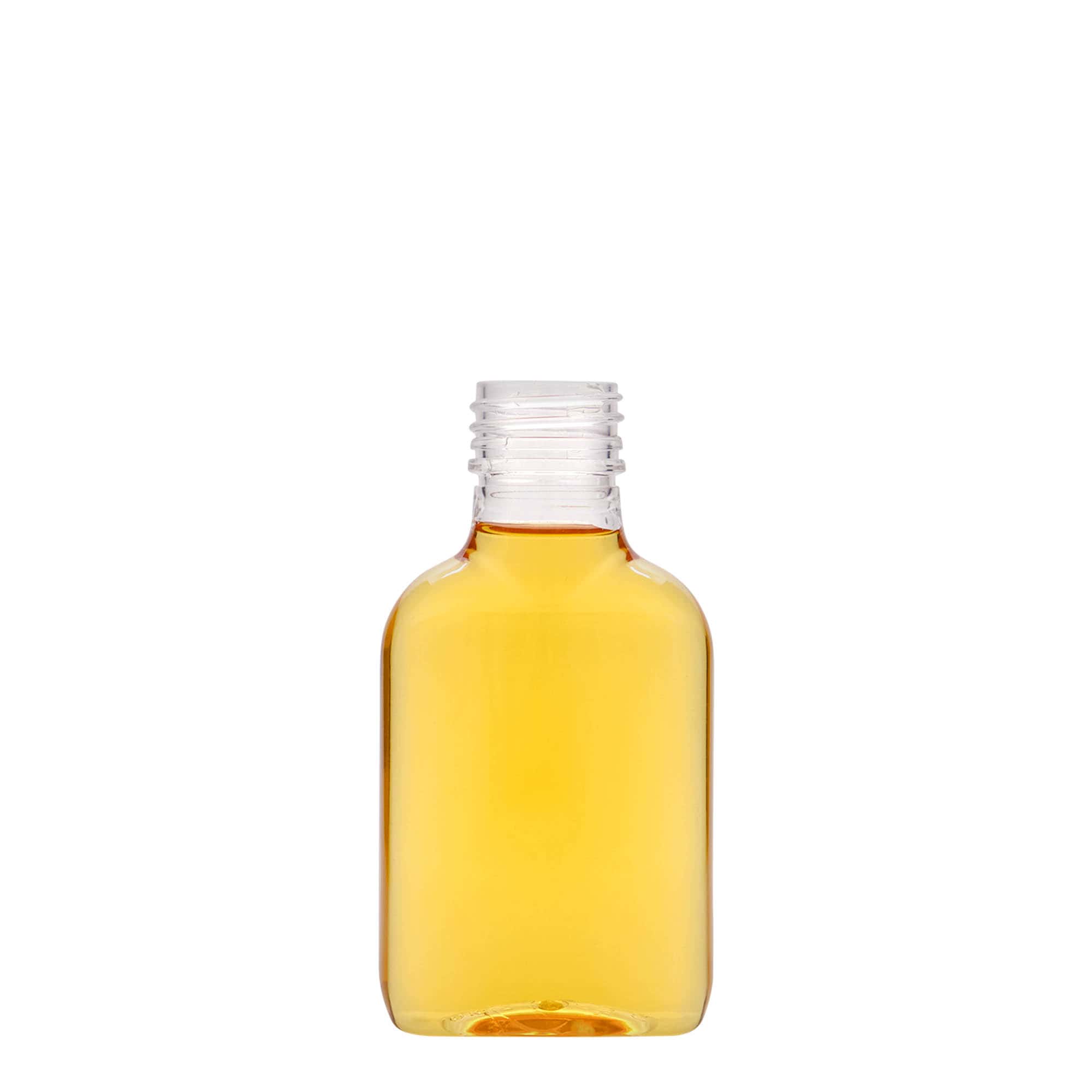 100 ml shishe dore, ovale, plastikë PET, gojë: PP 28