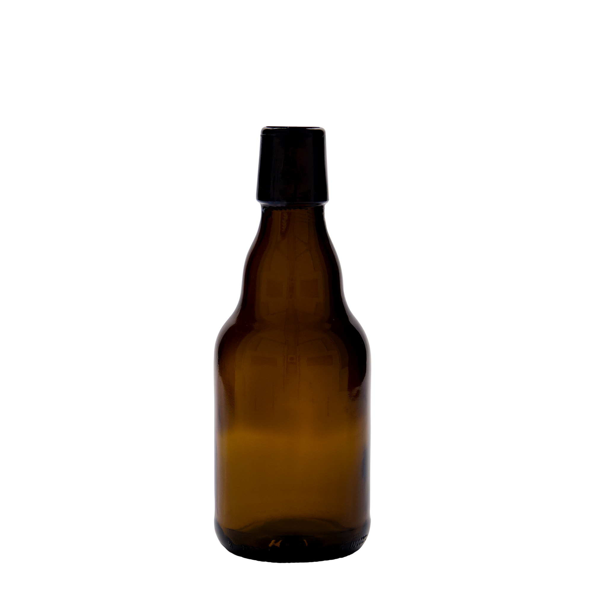 330 ml shishe birre 'Steinie', xham, kafe, gojë: mbyllje me kapak me shufër 330 ml shishe birre 'Steinie', xham, kafe, gojë: mbyllje me kapak me shufër
