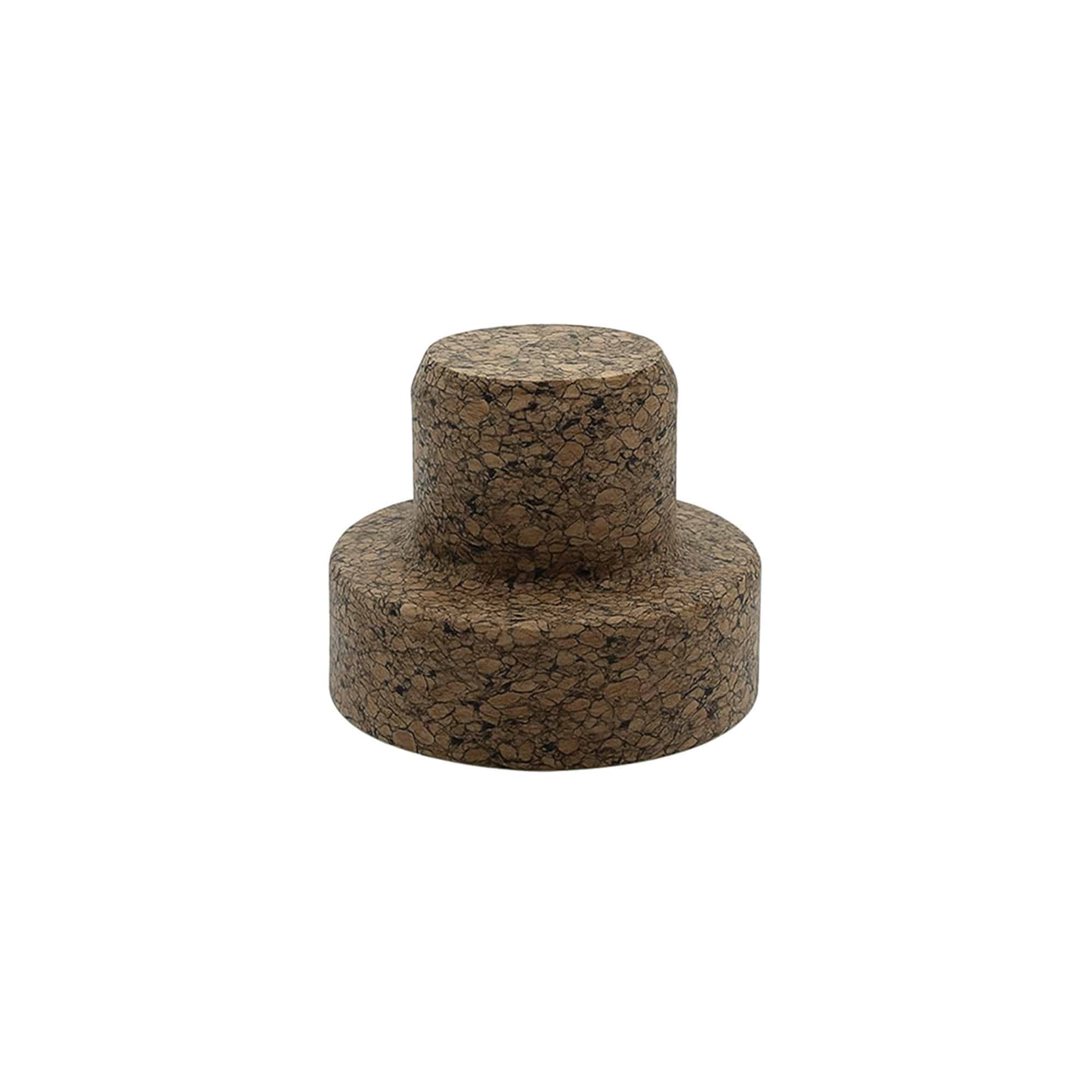 Kapak për shishe me dorezë 'Sharp' 22,5 mm, Corkcoal, për gojën: Kapak me pllaka qelqi
