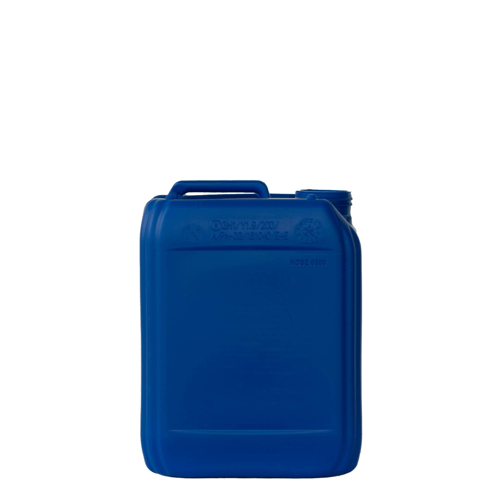 5 l kanister, drejtkëndor, plastik HDPE, blu, gojë: ND 55