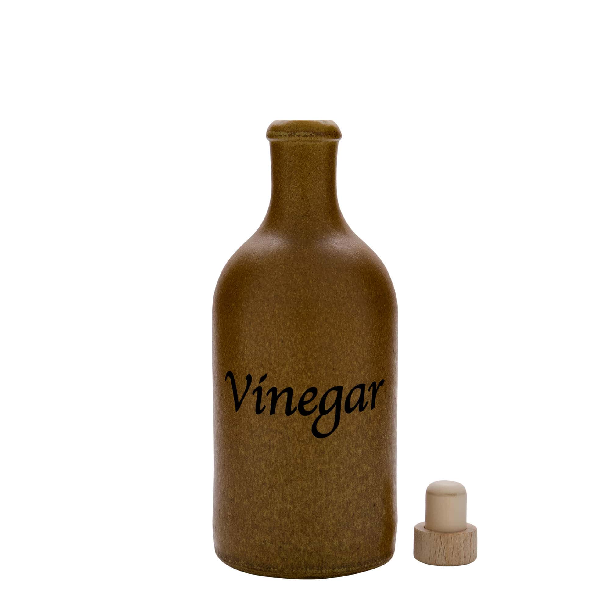 500 ml kruasë balte, motiv: uthull, qeramikë, kafe-kristal, gojë: kork