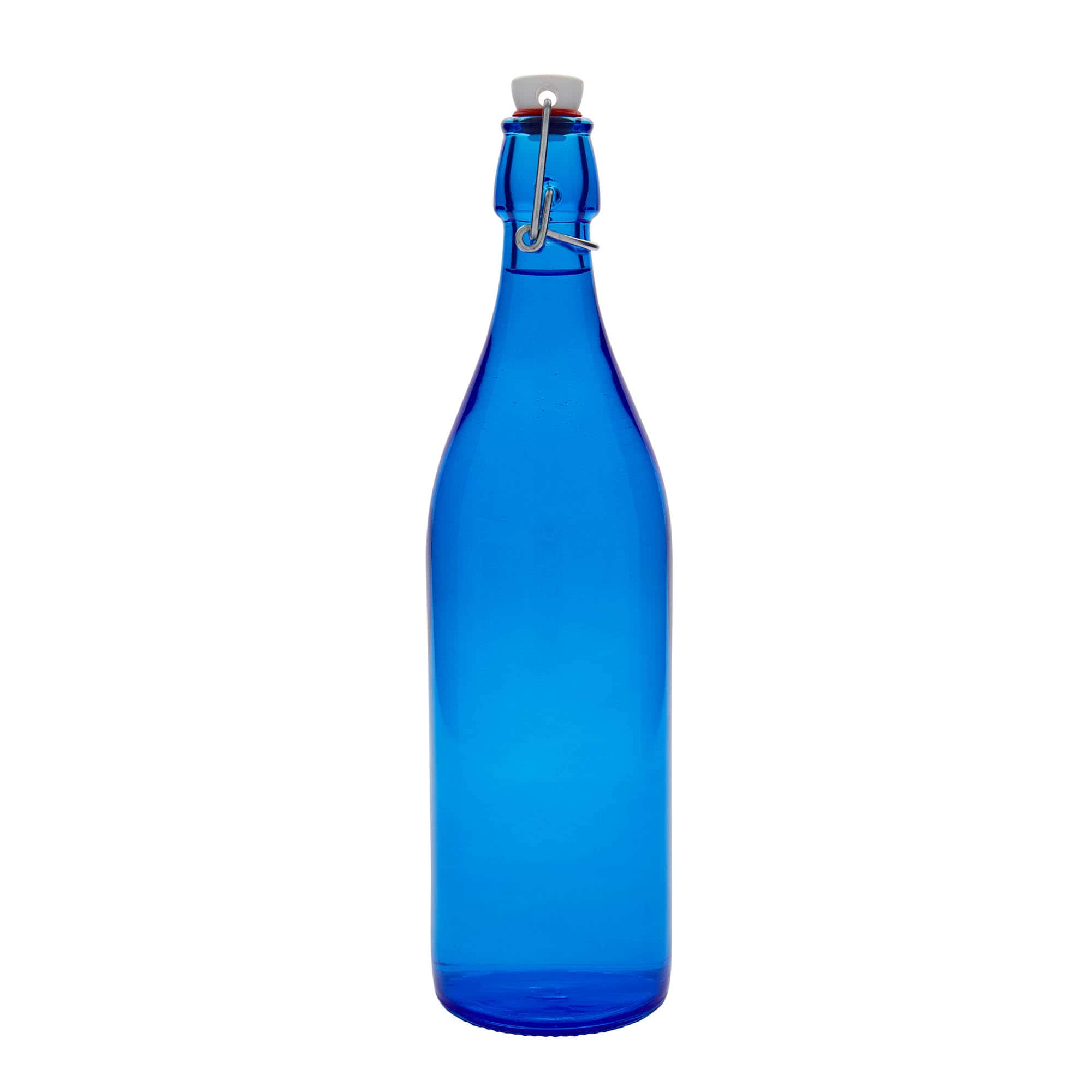 1.000 ml shishe qelqi 'Giara', blu, gojë: mbyllje me kapëse