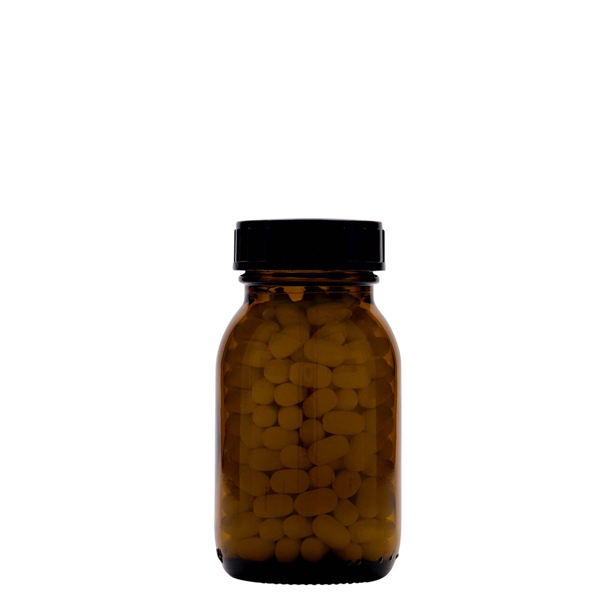125 ml gotë me qafë të gjerë, kafe, hapja: DIN 40