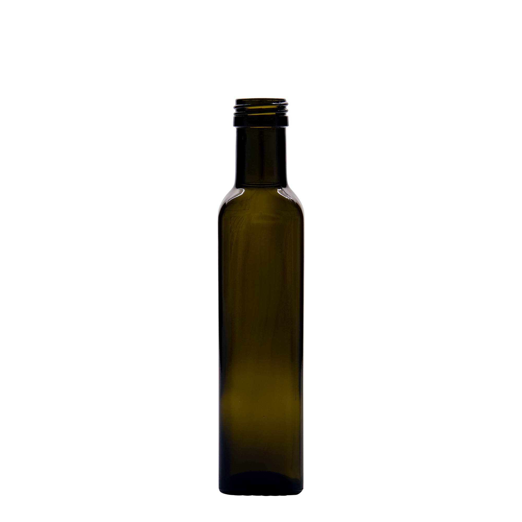 250 ml shishe qelqi 'Marasca', katrore, jeshile antike, gojë: PP 31,5 250 ml shishe qelqi 'Marasca', katrore, jeshile antike, gojë: PP 31,5