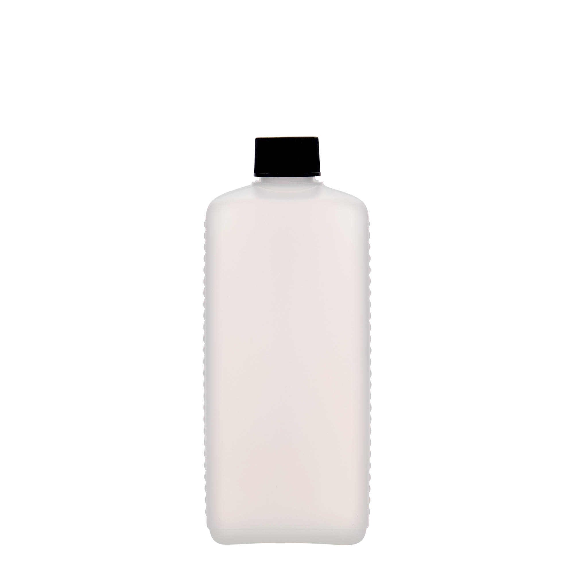 Flašë kanister 500 ml, drejtkëndëshe, plastikë HDPE, natyrale, gojëzimi: DIN 25 EPE
