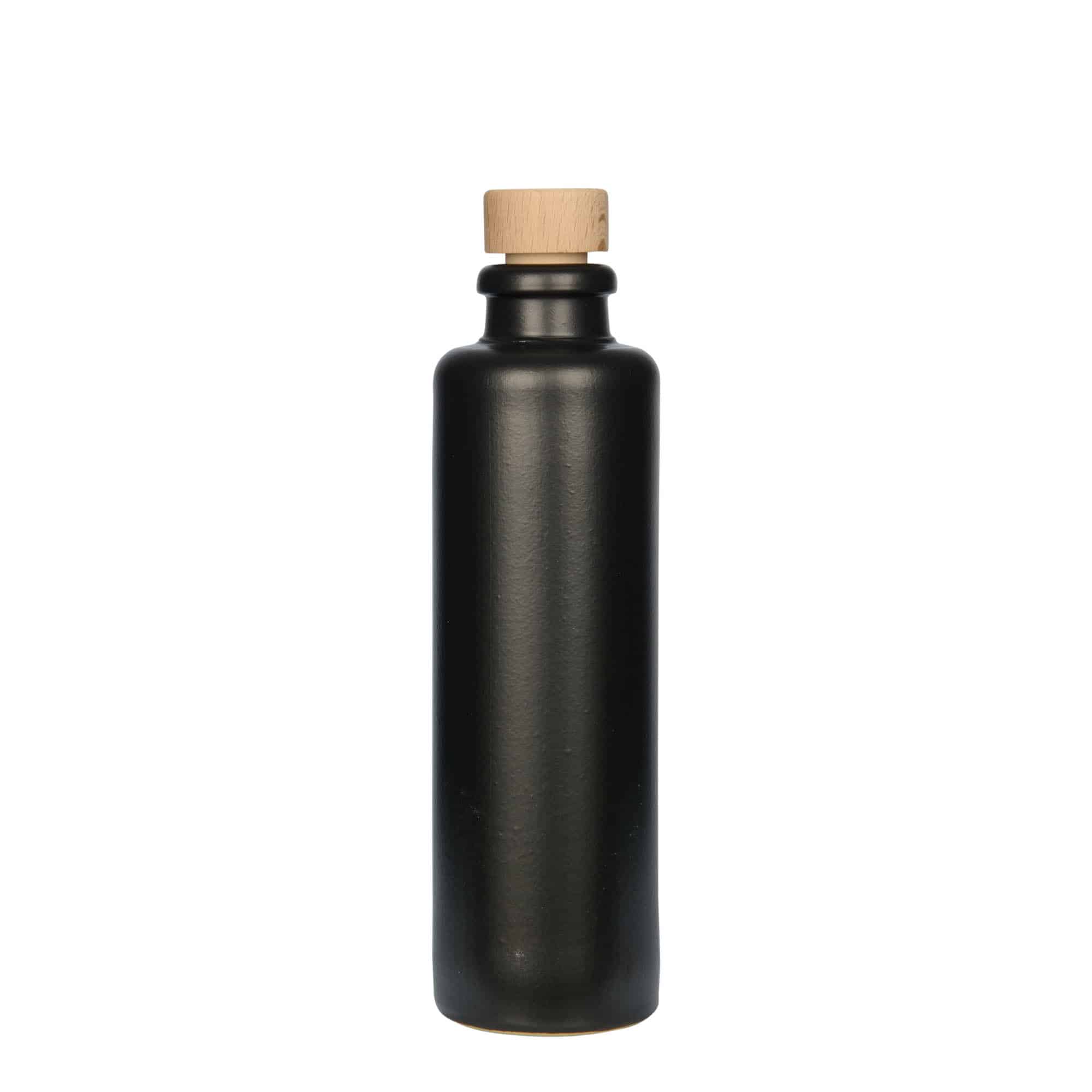 200 ml krua me ton, qeramikë, e zezë, gojë: kork