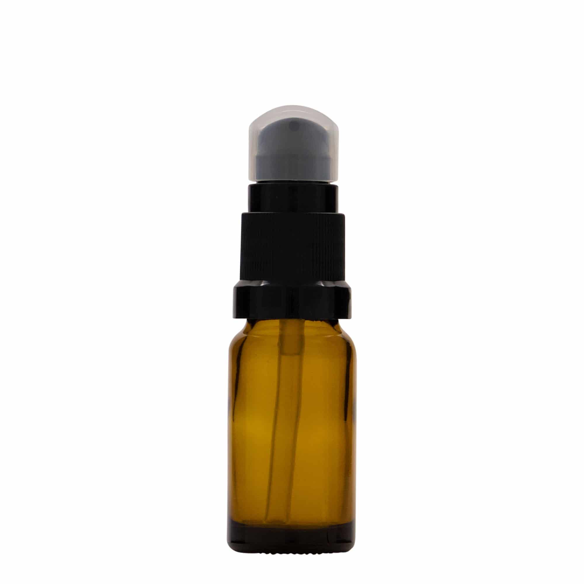 10 ml shishe mjekësore me pompë locioni, qelq, kafe, hapja: DIN 18