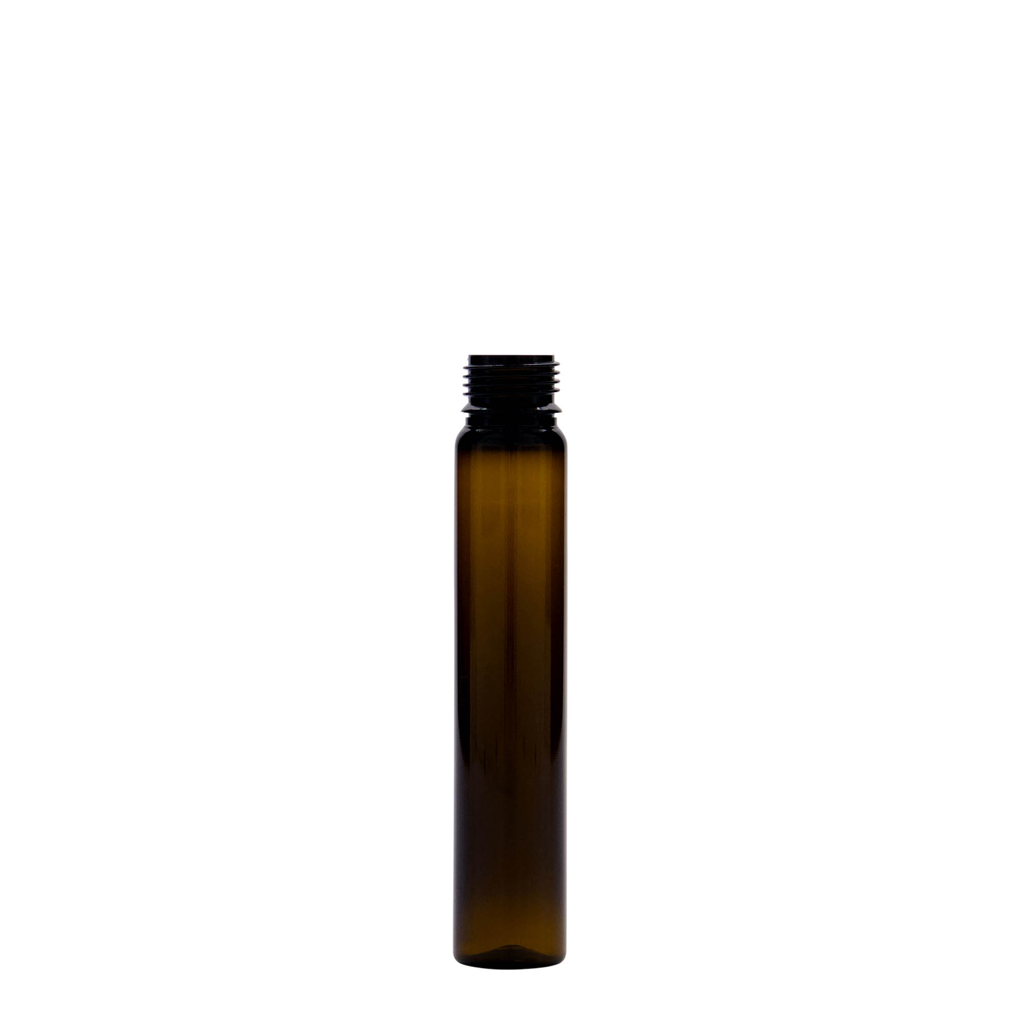 25 ml tubë PET, plastikë, kafe, hapje: kapak me vidë