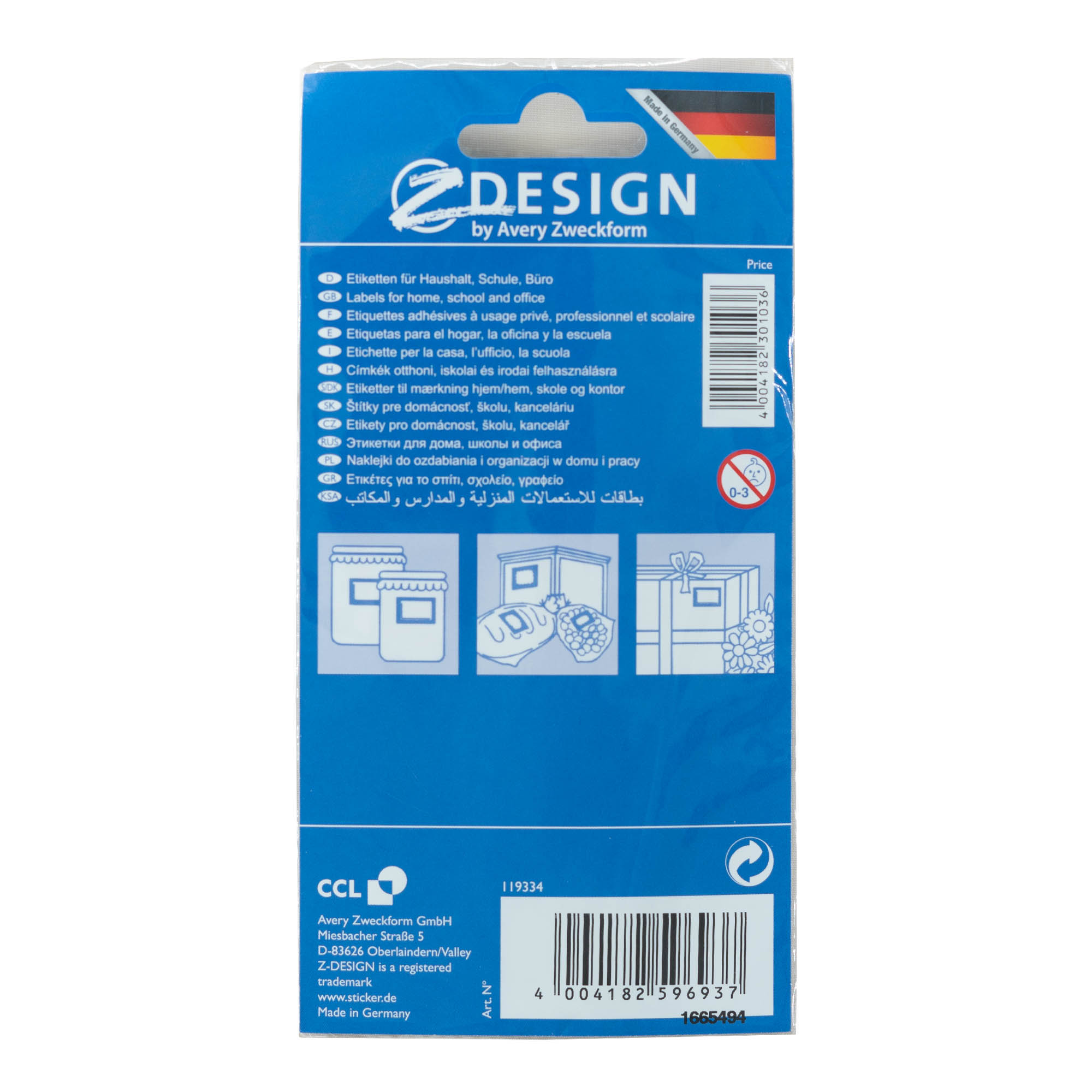 Etiketat Zweckform 'Kornizë Frutash', drejtkëndëshe, letër, shumëngjyrëshe