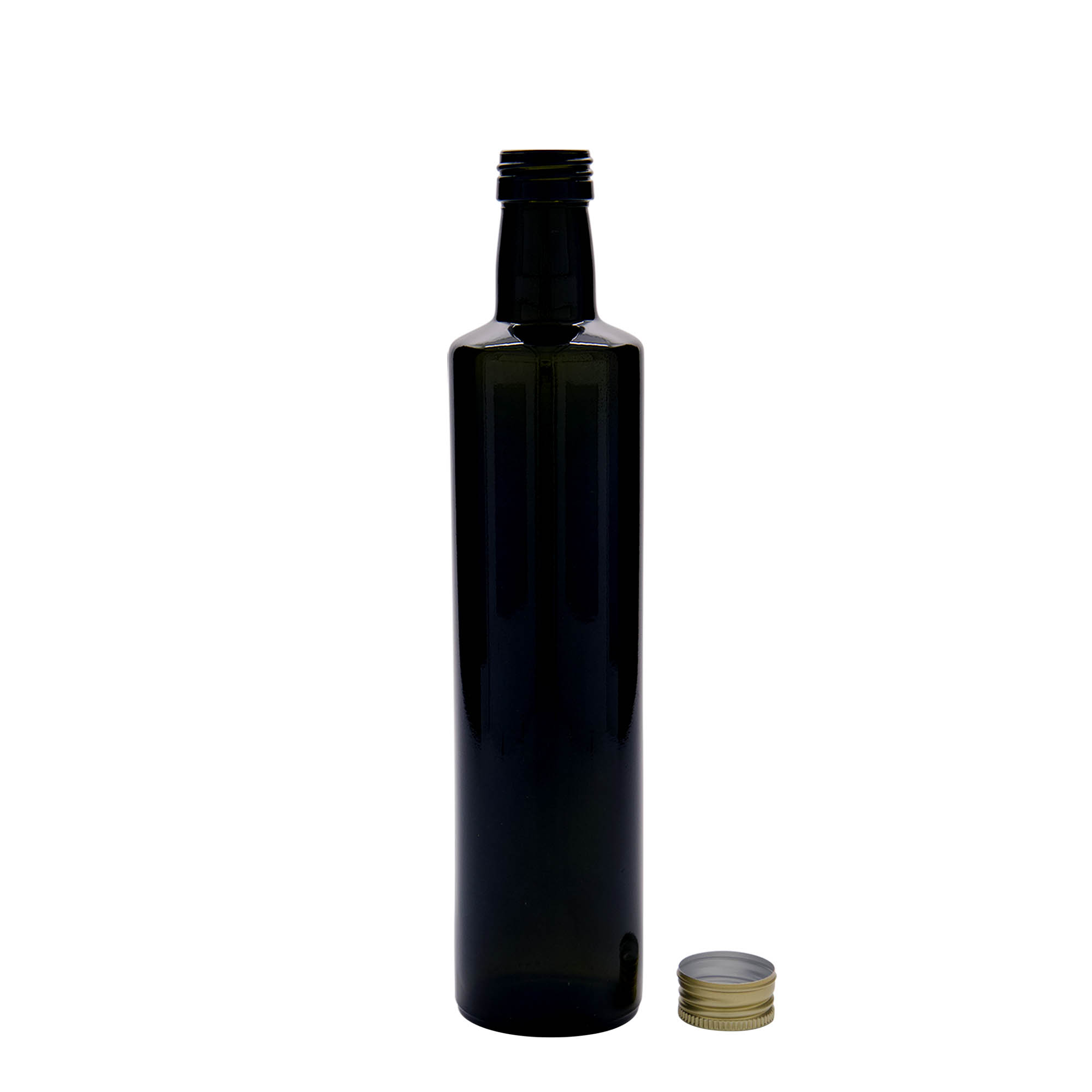 Shishe qelqi 500 ml 'Dorica', jeshile antike, gojë: PP 31,5