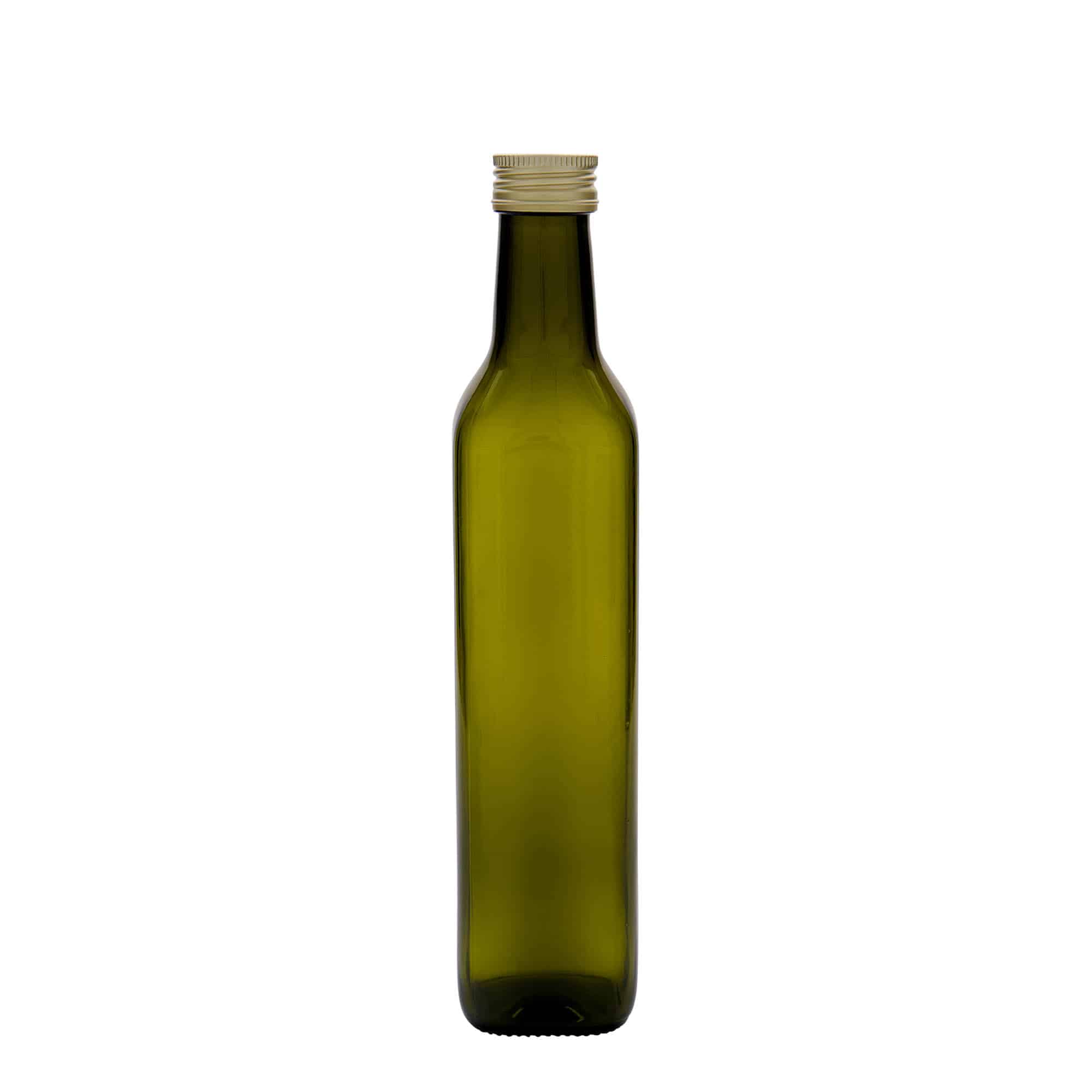 Shishe qelqi 500 ml 'Marasca', katrore, jeshile antike, gojë: PP 31,5