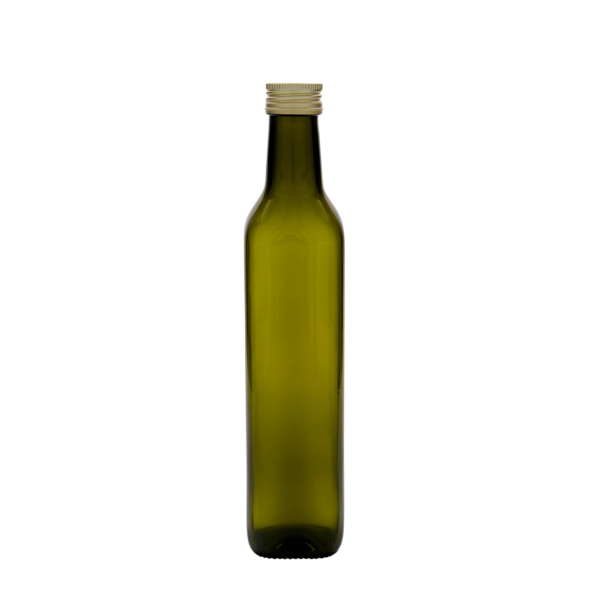 Shishe qelqi 500 ml 'Marasca', katrore, jeshile antike, gojë: PP 31,5 Shishe qelqi 500 ml 'Marasca', katrore, jeshile antike, gojë: PP 31,5