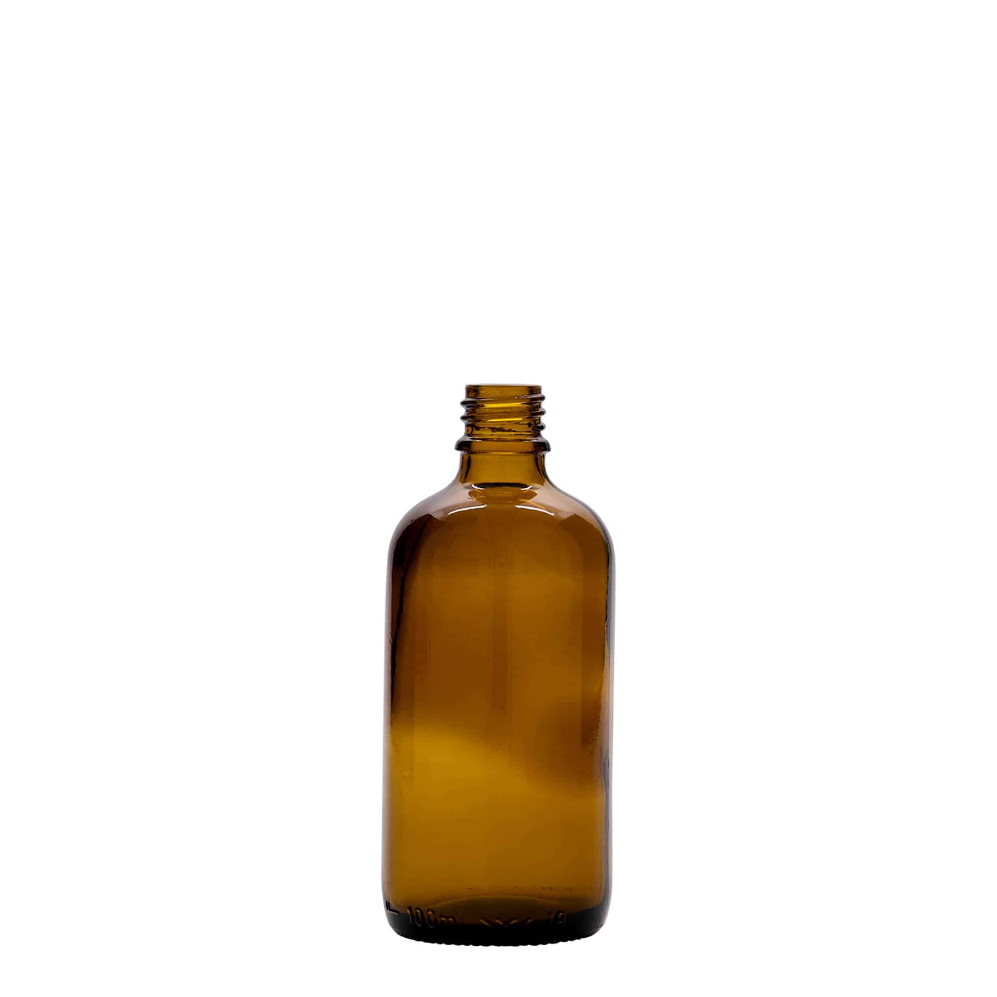 100 ml shishe mjekësore, qelq, kafe, gojë: DIN 18