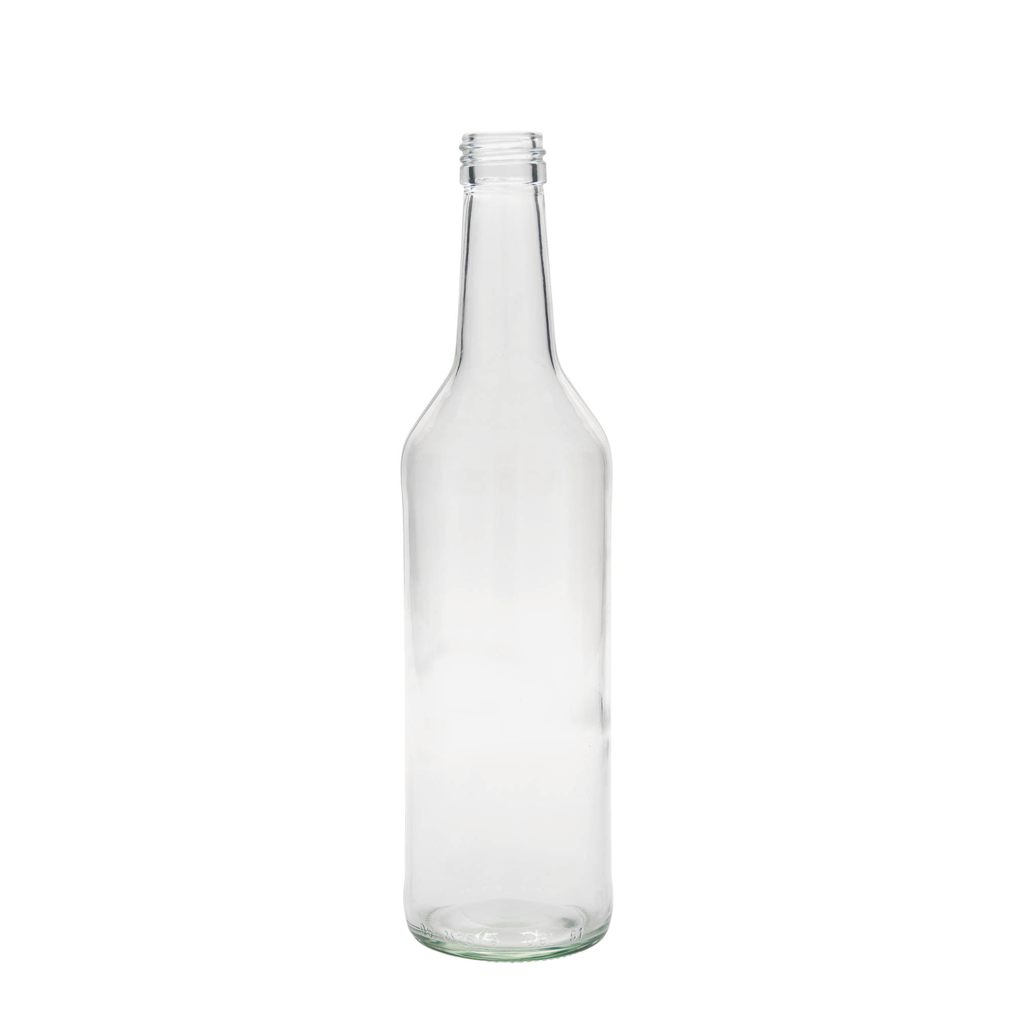 Shishe qelqi 500 ml me qafë të drejtë, gojë: PP 28 Shishe qelqi 500 ml me qafë të drejtë, gojë: PP 28