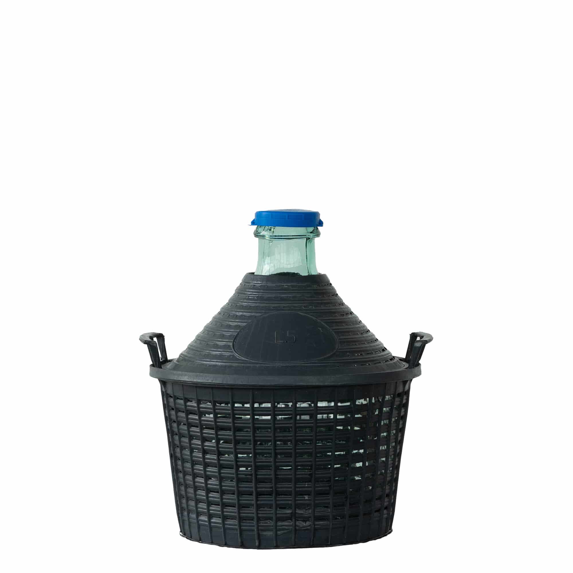 5 l shishe baloni me qafë të ngushtë, xham, gojë: kapak i mbuluar