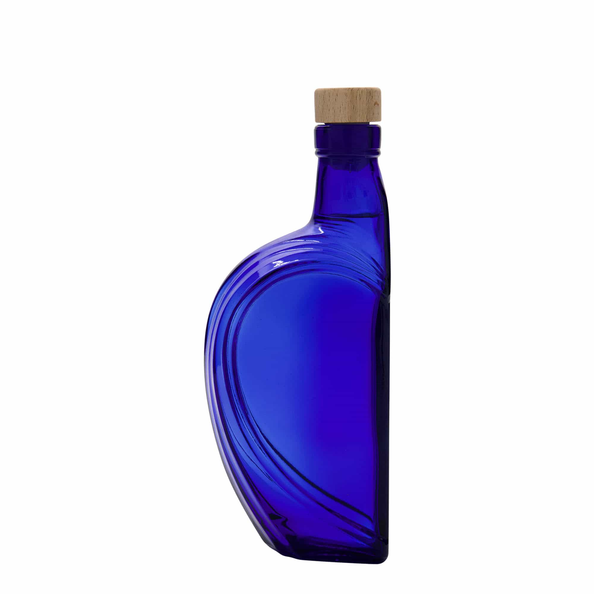 Shishe qelqi 375 ml 'Sweethearts', drejtkëndëshe, blu mbretërore, gojë: kork