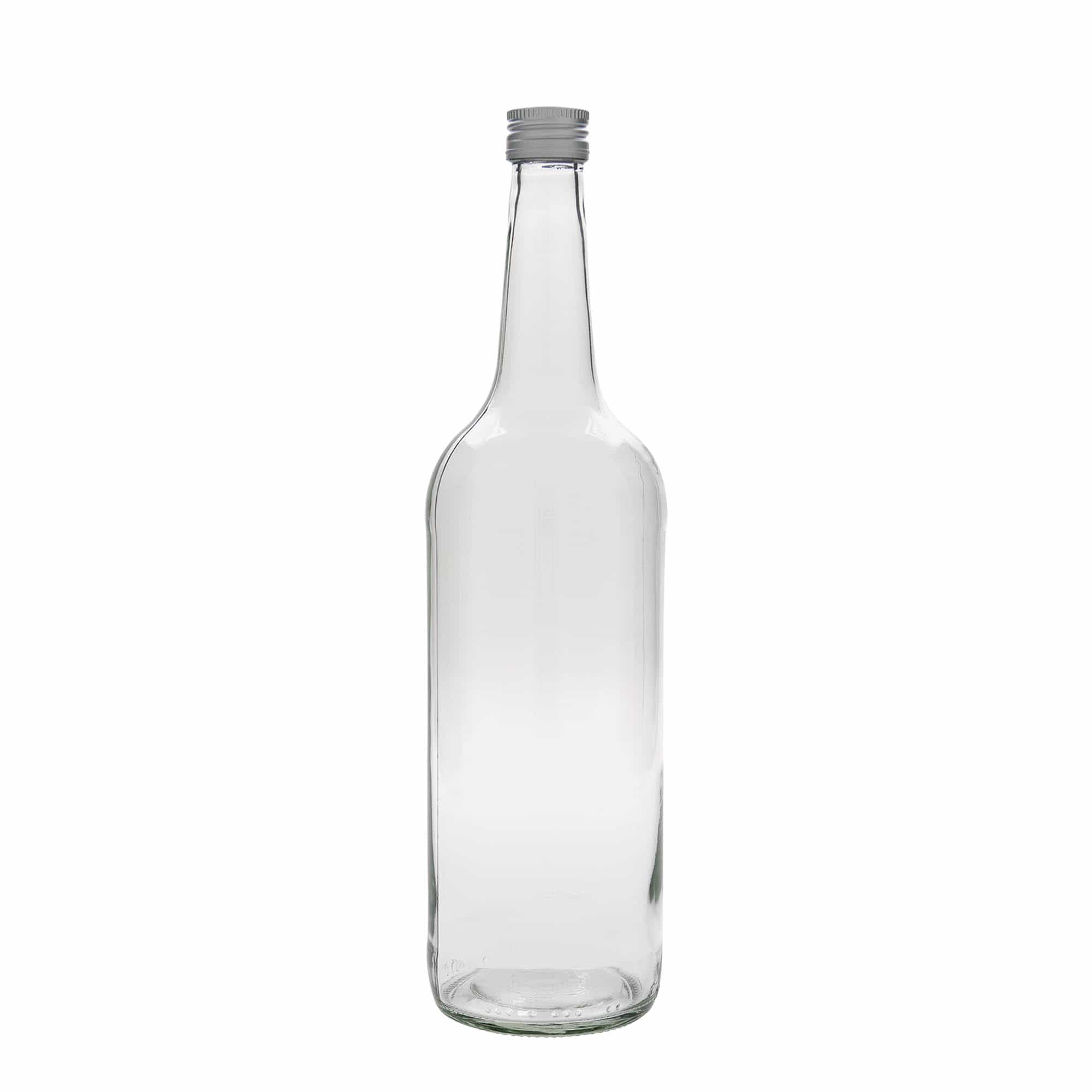 1.000 ml shishe qelqi me qafë të drejtë, gojë: PP 28