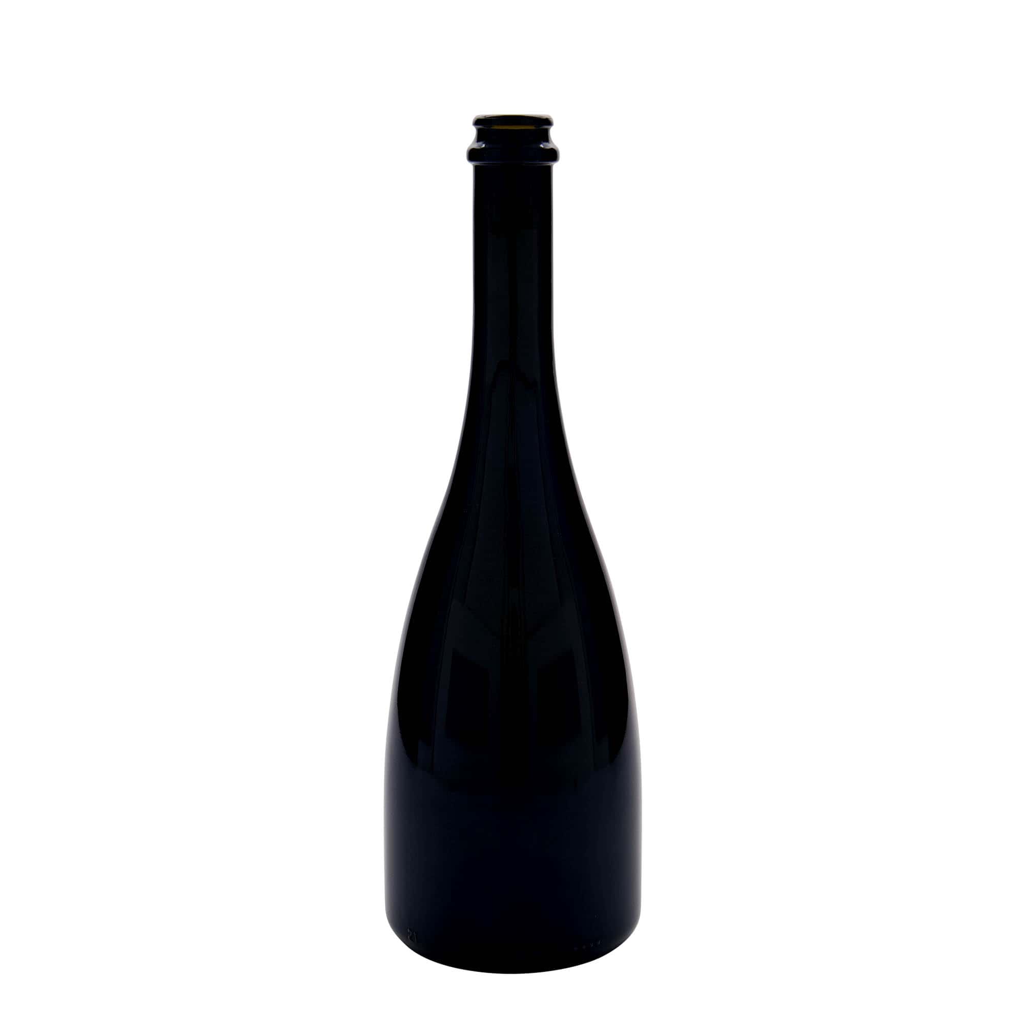 750 ml shishe birre / shampanje 'Tosca', xham, jeshile antike, gojë: kapak kronkork
