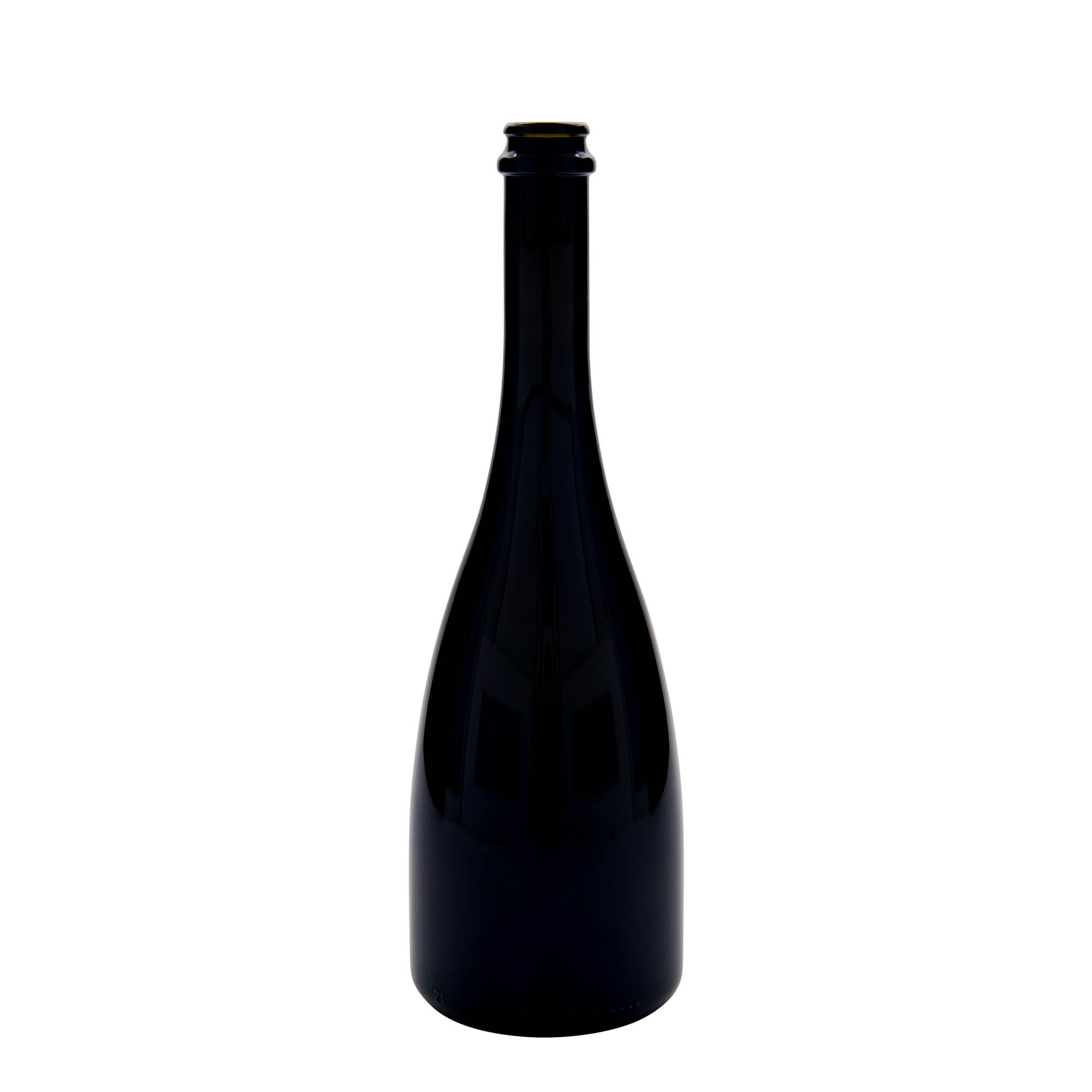 750 ml shishe birre / shampanje 'Tosca', xham, jeshile antike, gojë: kapak kronkork
