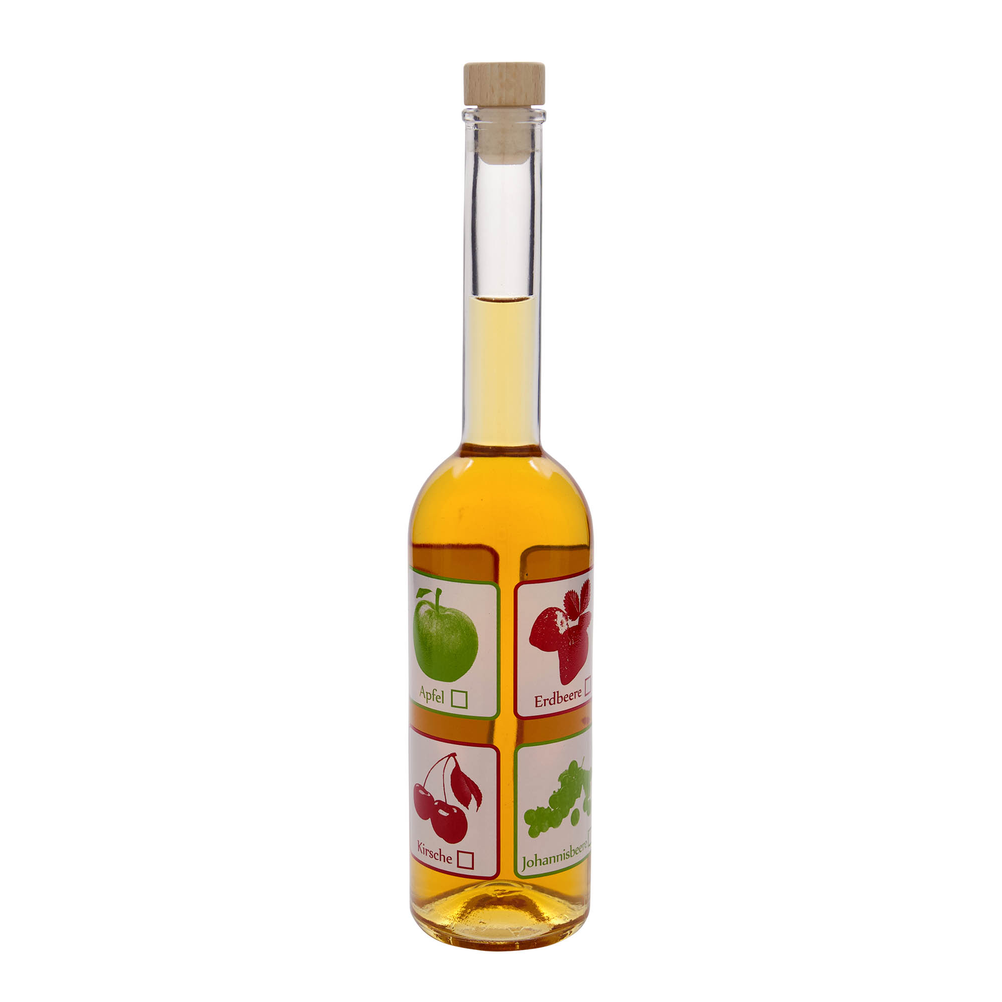 Shishe qelqi 500 ml 'Opera', motiv: fruta, gojë: kork
