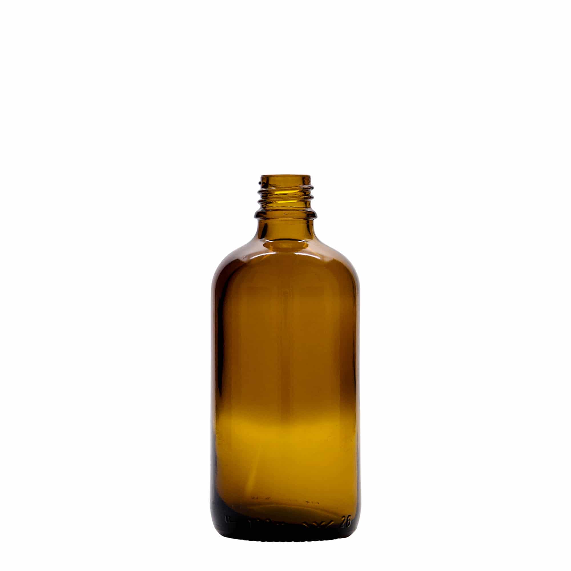 100 ml shishe pipete mjekësore, qelq, kafe-kuqe, gojë: DIN 18