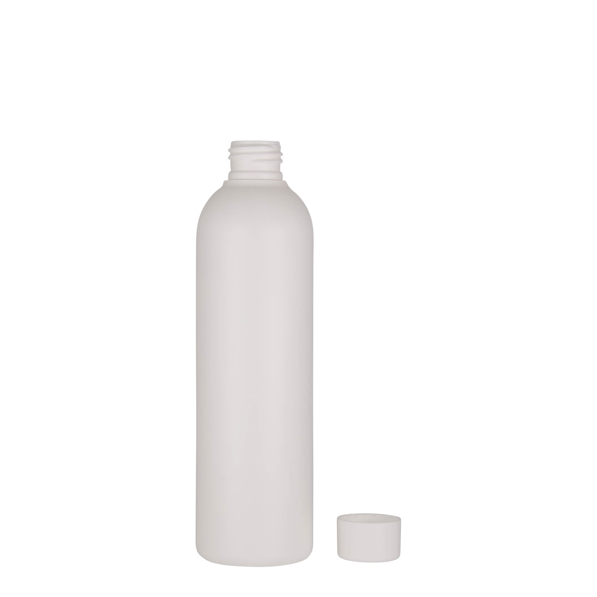 250 ml shishe plastike 'Tuffy', HDPE, e bardhë, hapje: 24/410 250 ml shishe plastike 'Tuffy', HDPE, e bardhë, hapje: 24/410
