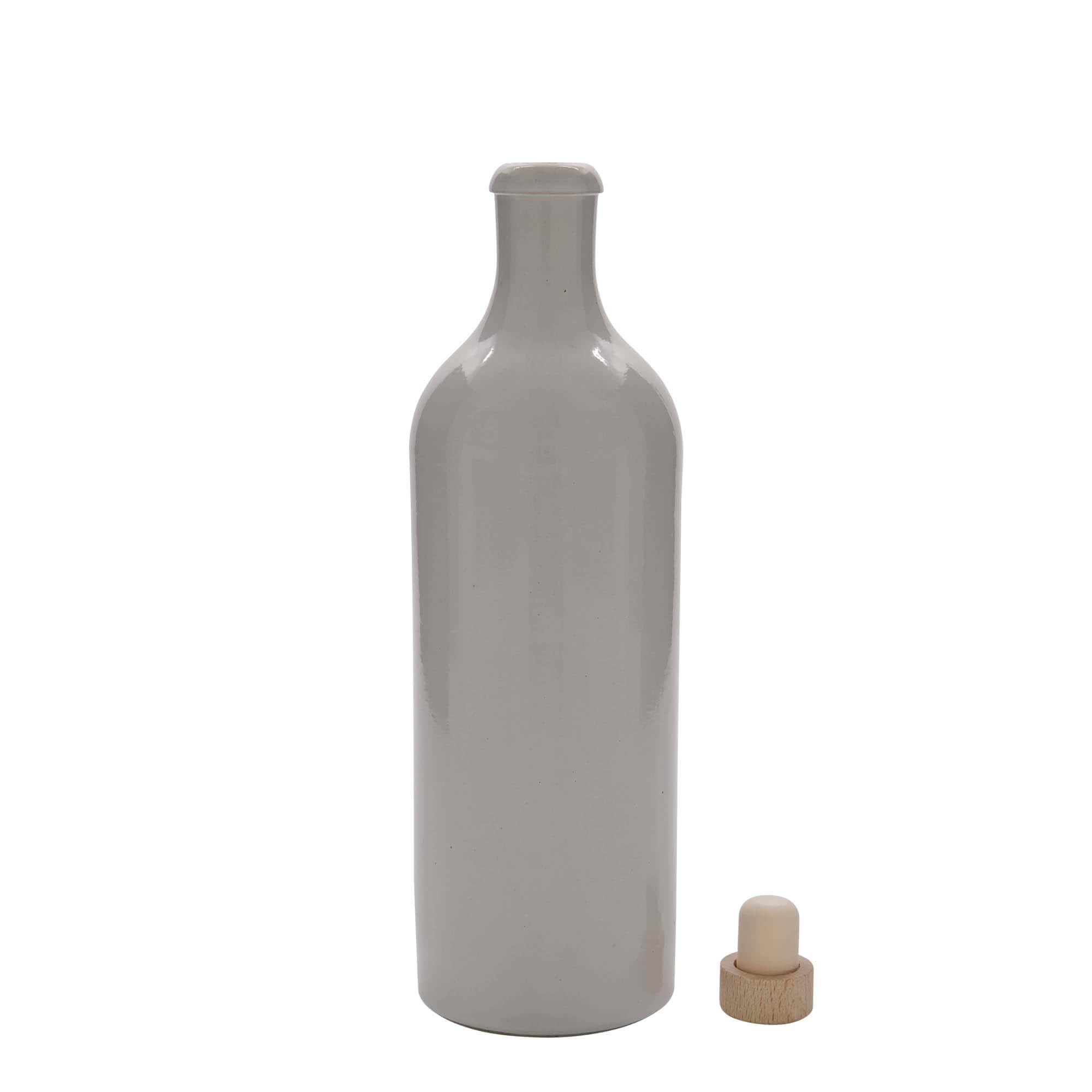 750 ml krua pije, qeramikë, e bardhë, gojë: korek