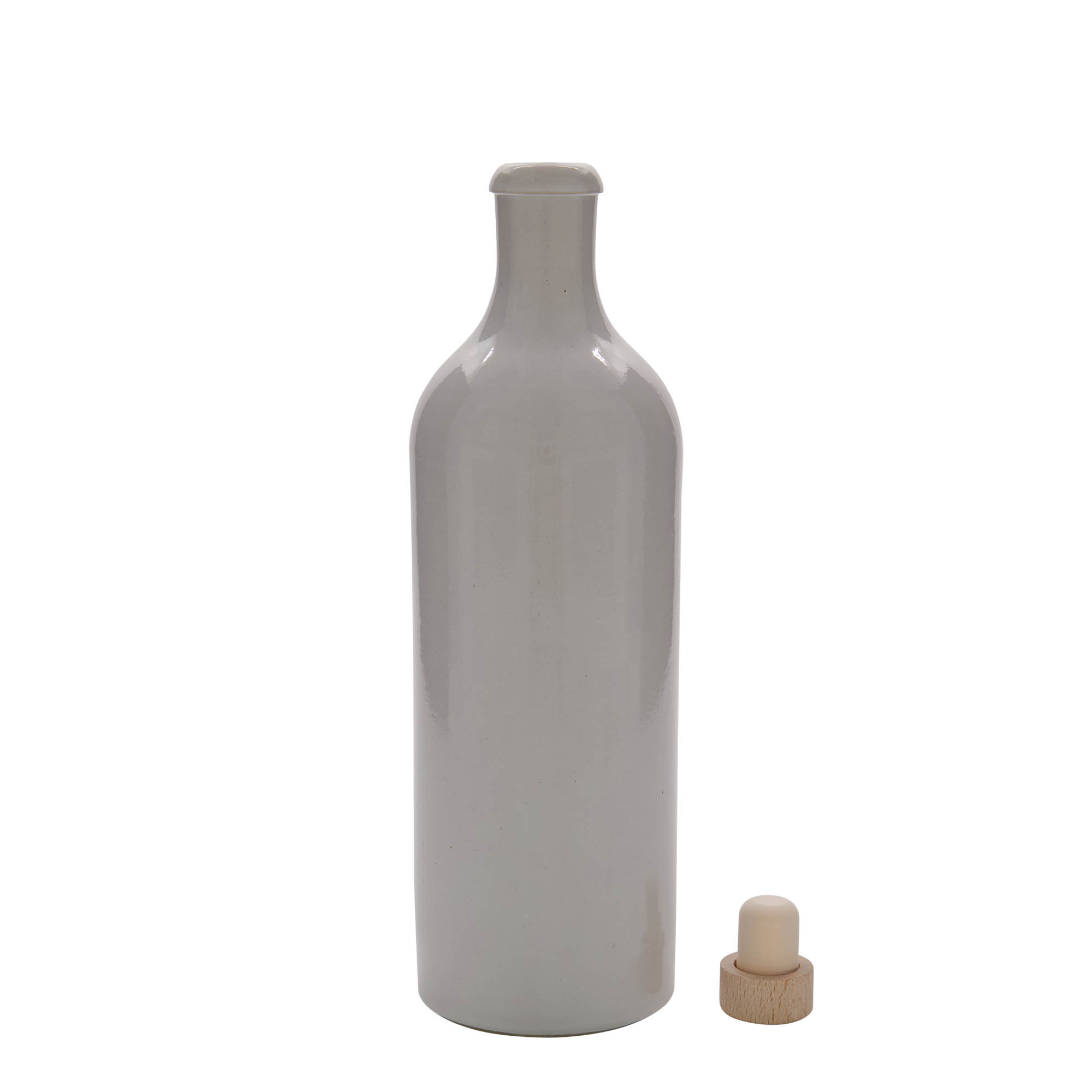 750 ml krua pije, qeramikë, e bardhë, gojë: korek