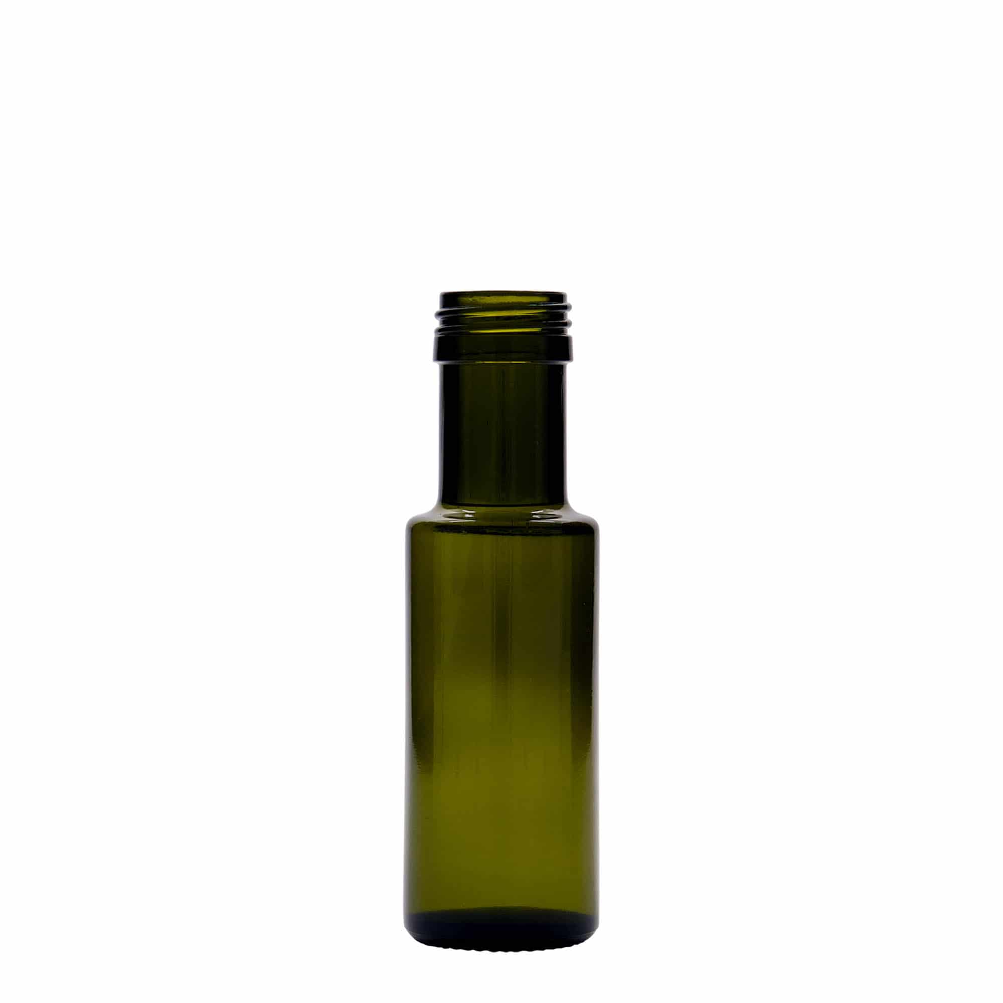 Shishe qelqi 100 ml 'Dorica', jeshile antike, gojë: PP 31,5 Shishe qelqi 100 ml 'Dorica', jeshile antike, gojë: PP 31,5