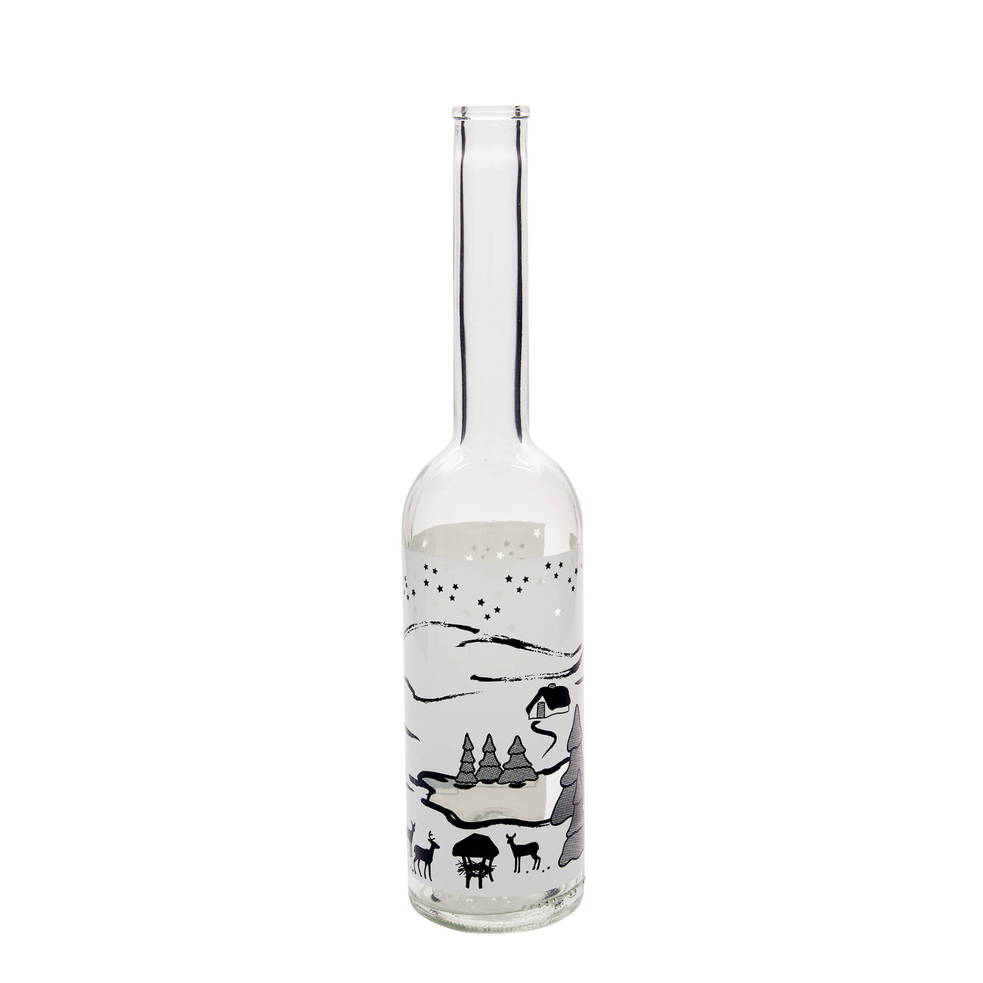 Shishe qelqi 500 ml 'Opera', motiv: Wintertraum-Bianco, gojë: kork